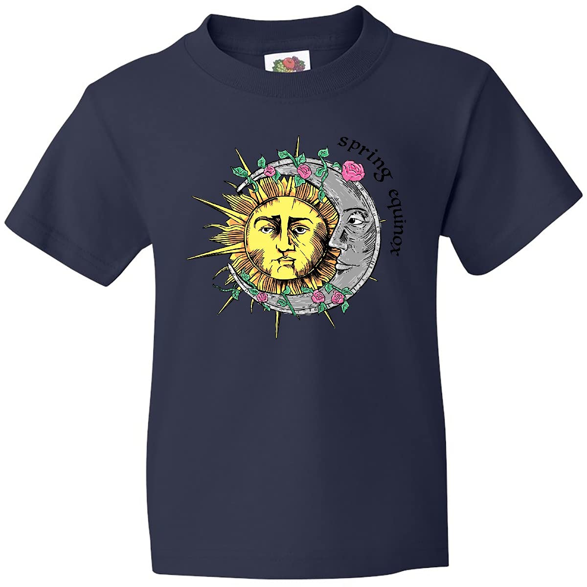 Inktastic 1st Day of Spring Sun and Moon Spring Equinox Youth T-Shirt - Cute Graphic Tee for Kids & Teens - Perfect for Spring Celebrations, Easter, and Outdoor Activities