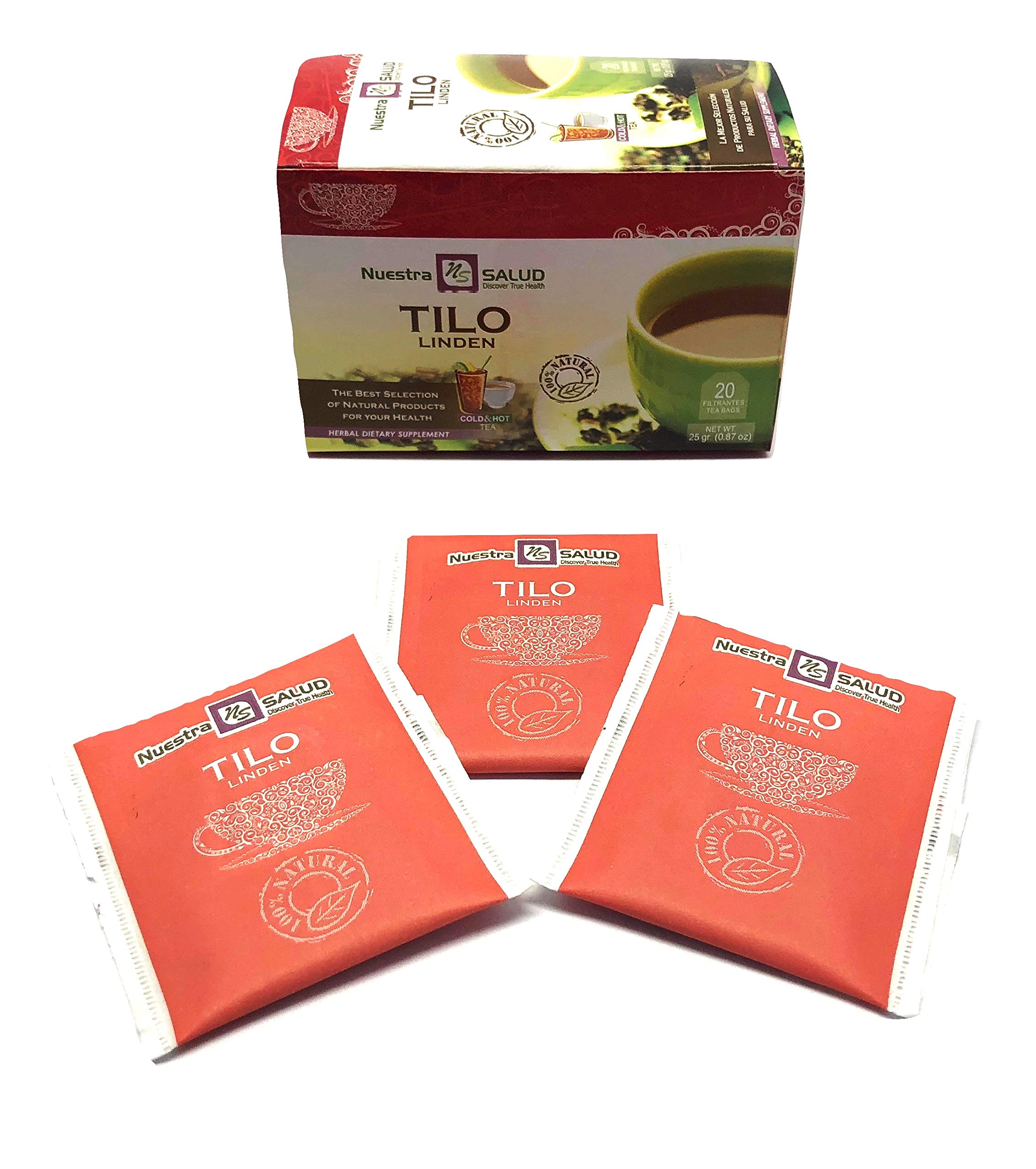Premium Tilo Tila Linden Flower Herbal Tea - 20 Tea Bags | Calming & Relaxing | Perfect for Stress Relief, Sleep Aid & Wellness Routine