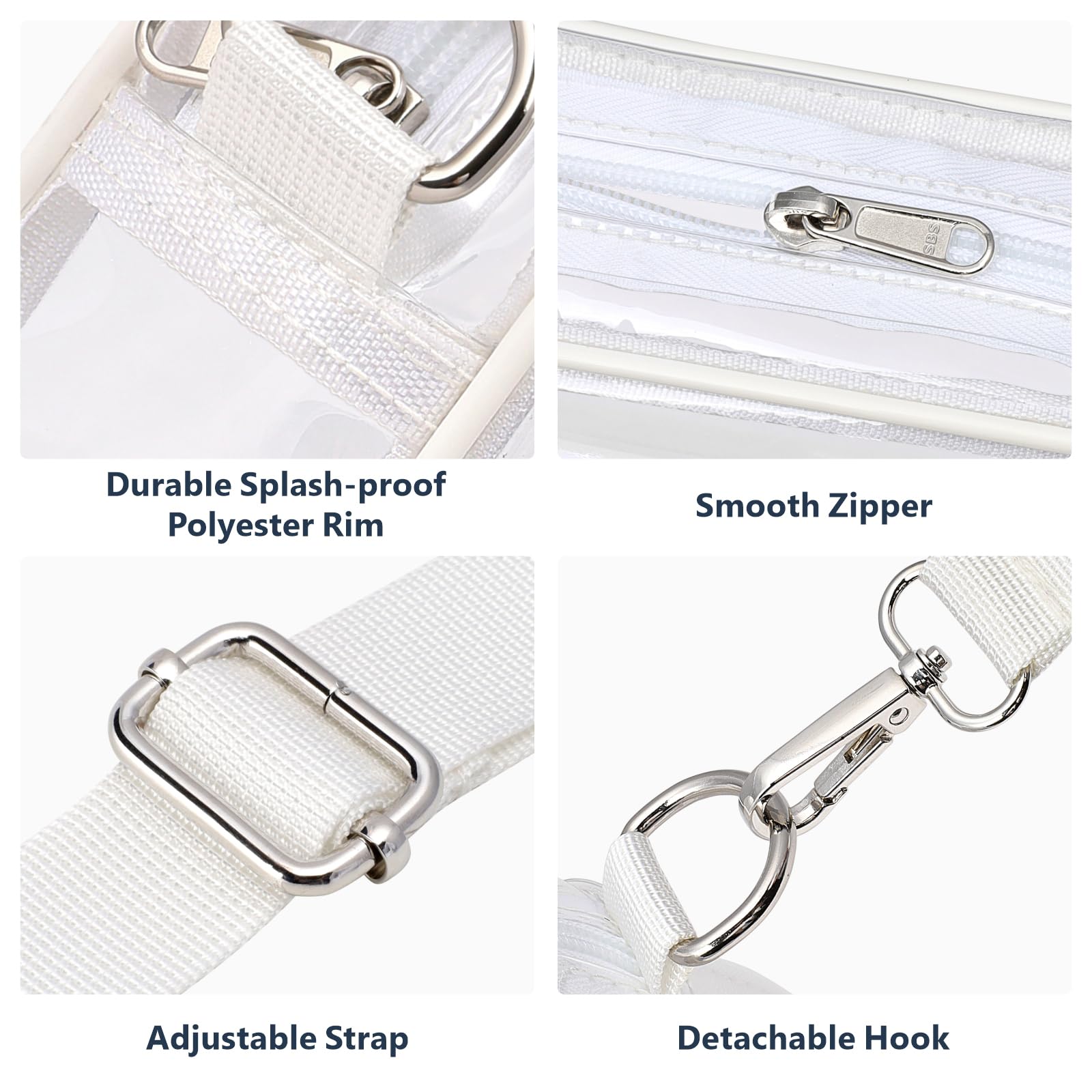 Clear Stadium Approved Crossbody Bag for Women - PACKISM Transparent Purse for Concerts, Sports, Game Day & Events | Perfect for NFL Games, Music Festivals & Theme Park Adventures