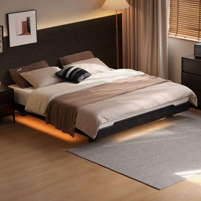 Oak Solid Wood Floating Platform Bed - Modern Minimalist American Light Bed Frame, No Headboard - Perfect for Small Bedrooms & Contemporary Home Decor