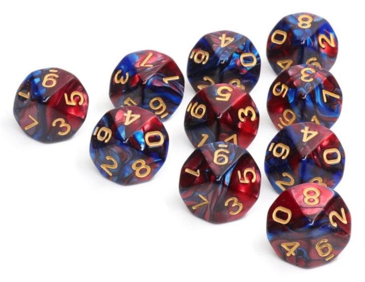 Blue Blood (10 D10 Dice Set) - Perfect for Dungeons & Dragons, RPG Games, and Tabletop Adventures