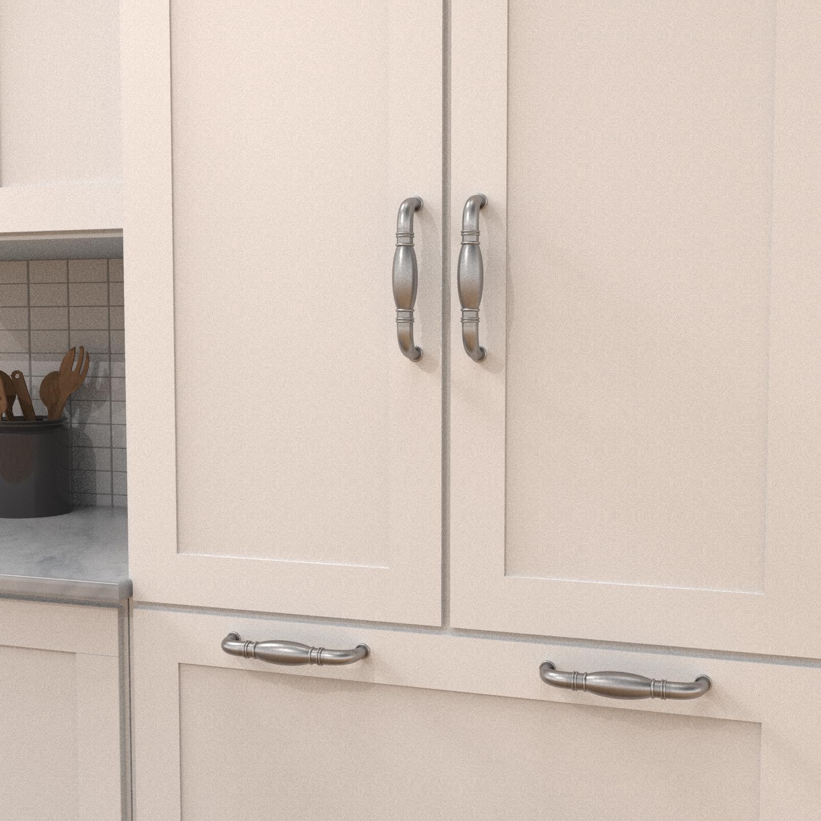 Luxury Black Nickel Cabinet Handles - 8 Inch Hole Center for Kitchen & Dresser Drawers