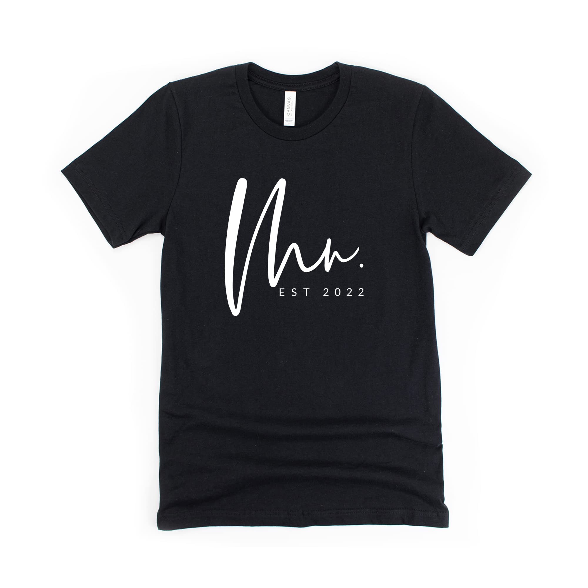 Custom Mr & Mrs Shirts for Couples - Cute Bride Gift, Just Married T-Shirt, Engagement & Honeymoon Apparel - Unisex Cotton Tee with Script Design for Wedding Parties, Bridal Showers & Romantic Getaways