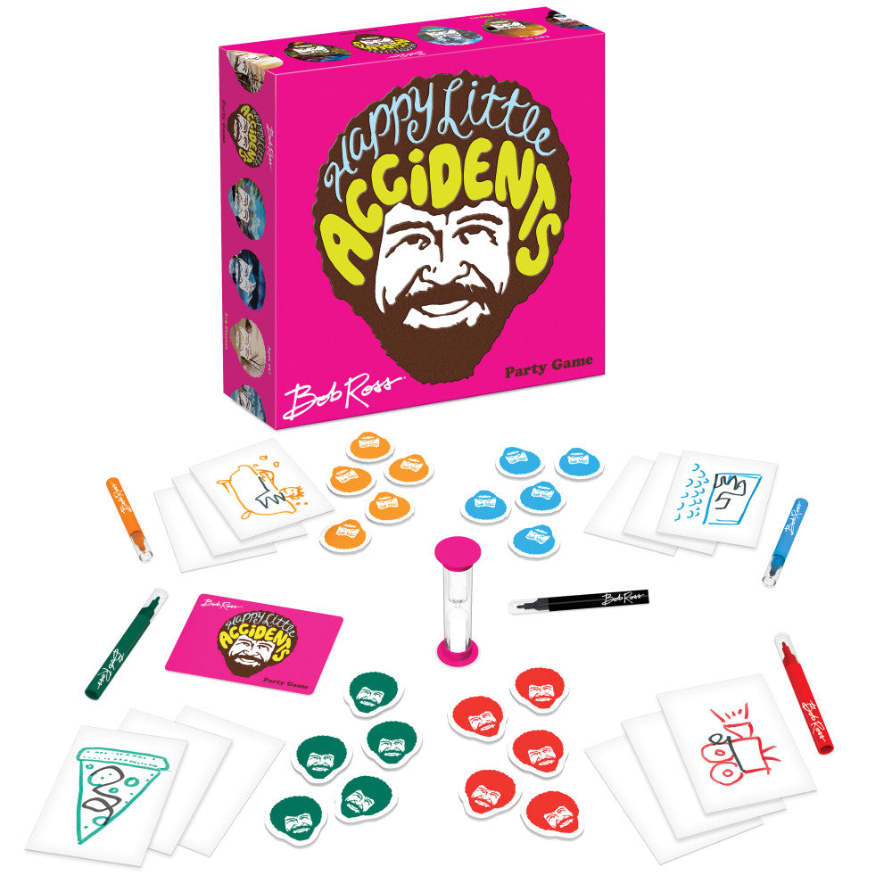 Bob Ross Happy Little Accidents Party Game - Fun Family Board Game for Adults & Kids - Perfect for Game Nights, Birthday Parties & Creative Gatherings