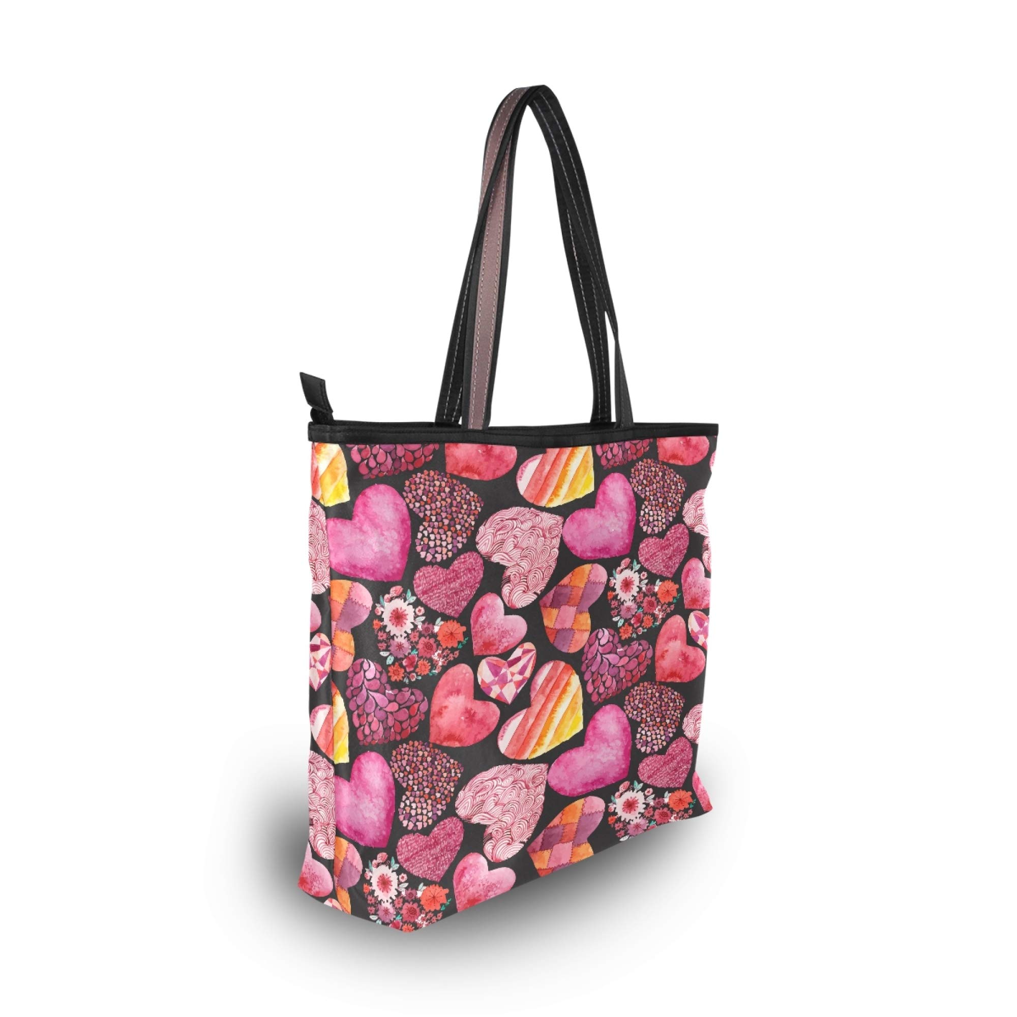 Valentine Tote Bags for Women - Heart Zippered Shoulder Purse for Date Night & Gifts