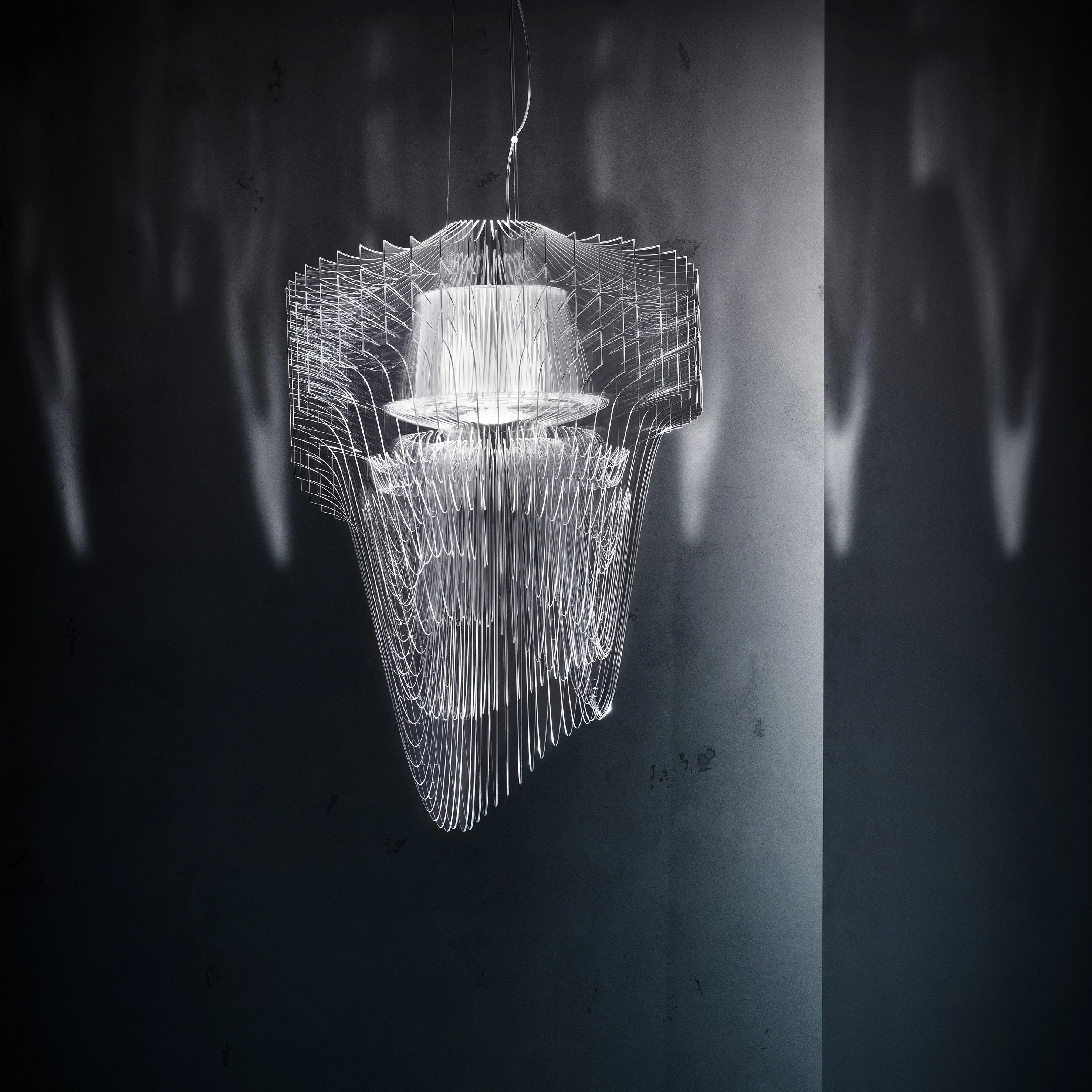 Aria Gold Suspension Lamp - Modern Hanging Pendant Light for Dining Room, Kitchen Island & Bedroom Decor