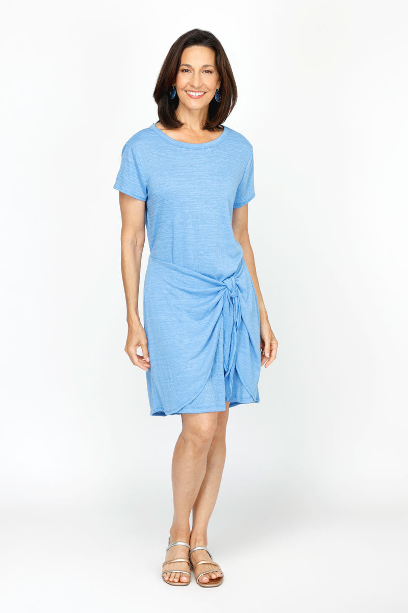Elegant Tie Front Dress for Women - Flowy Summer Midi Dress with Adjustable Waist - Perfect for Beach Vacations, Date Nights & Office Wear