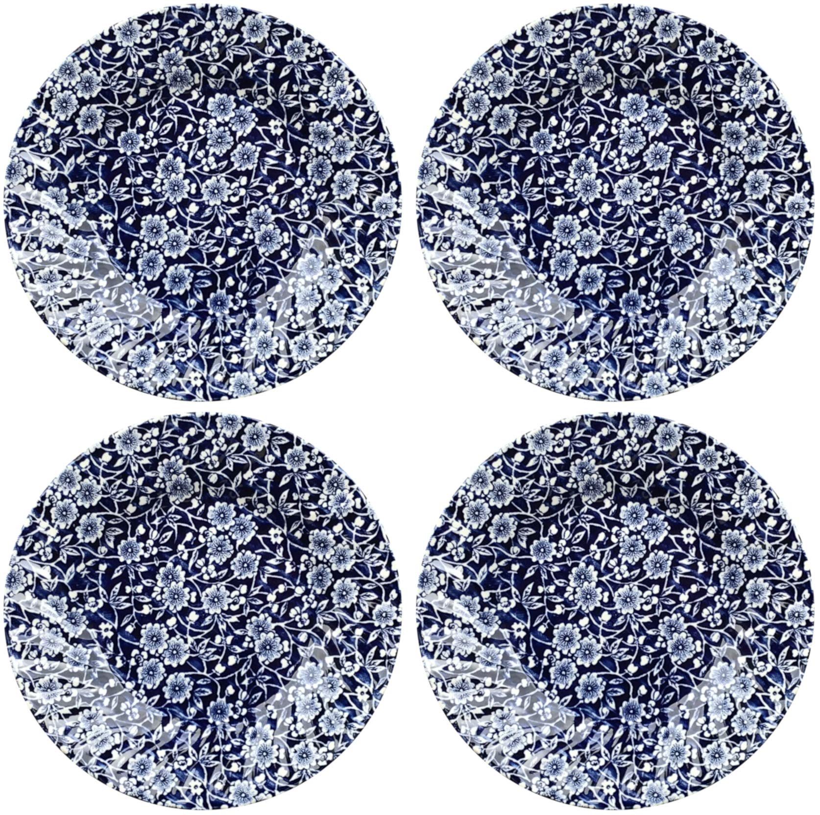 Royal Wessex by Churchill Victorian Calico Floral Salad Plates 8 Inch - Set of 4, English Bone China, Elegant Dinnerware for Tea Party, Bridal Shower & Vintage Home Decor