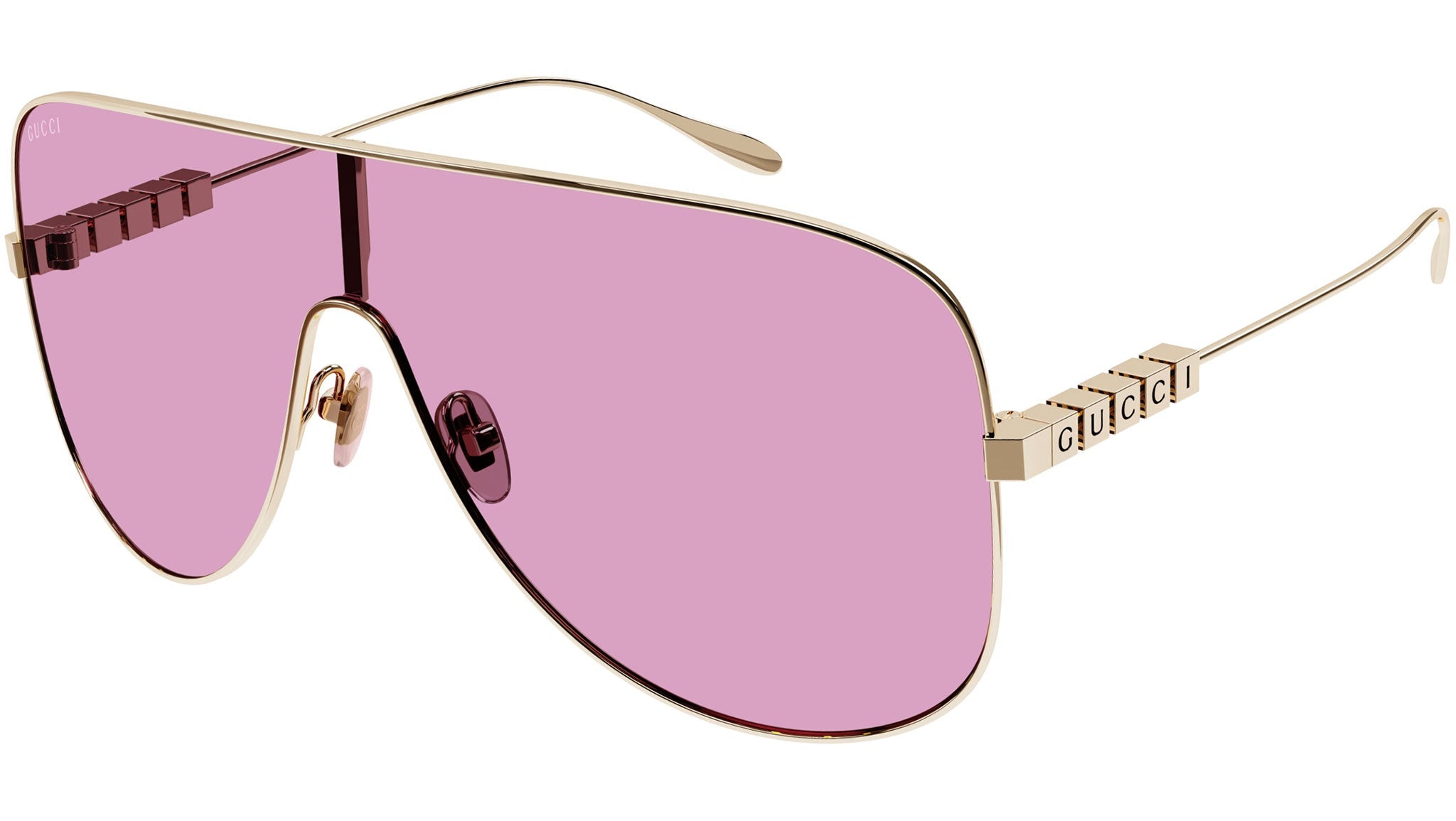 Gucci GG1436S Pink Lens Sunglasses for Women - Fashionable UV Protection Mask Sunglasses for Outdoor, Beach & Driving