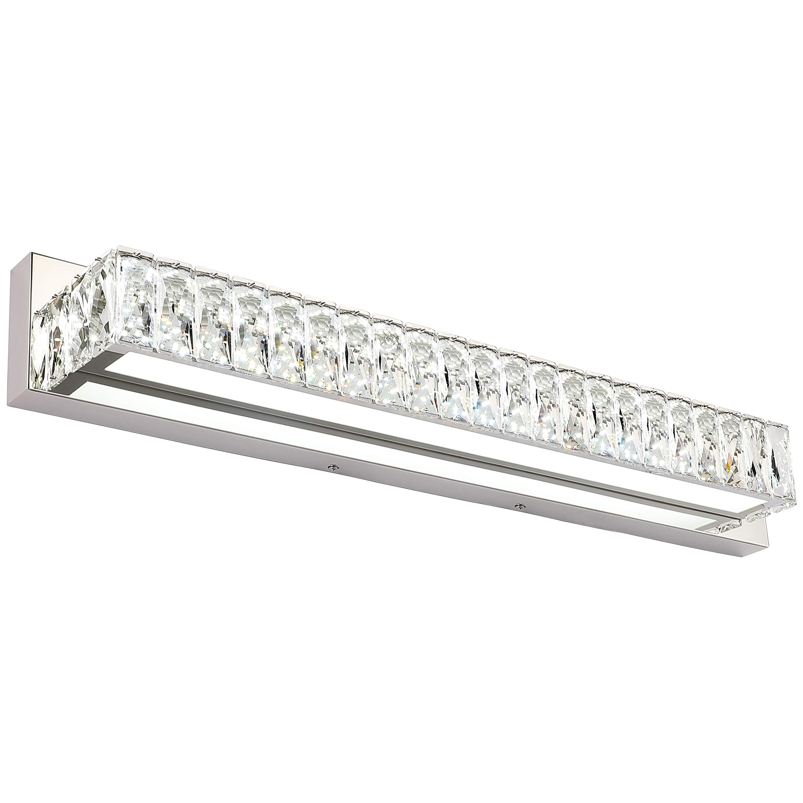 ZUZITO 30 Inch LED Vanity Mirror Lights for Bathroom - Modern Crystal Bathroom Light Fixtures with Cool White Light - Perfect for Makeup Vanity, Dressing Room & Bathroom Mirror Lighting (Chrome Finish)