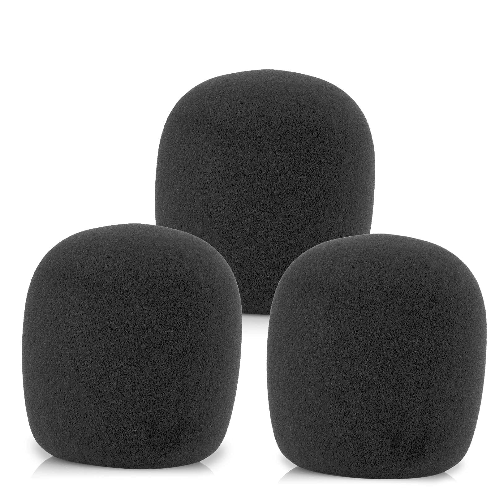 LEFXMOPHY SM58 Windscreen - 3-Pack Foam Mic Cover Replacement for Shure SM58/SM48 Microphones | Black Pop Filter & Noise-Cancelling Windsock | Perfect for Live Performances, Studio Recording & Podcasting