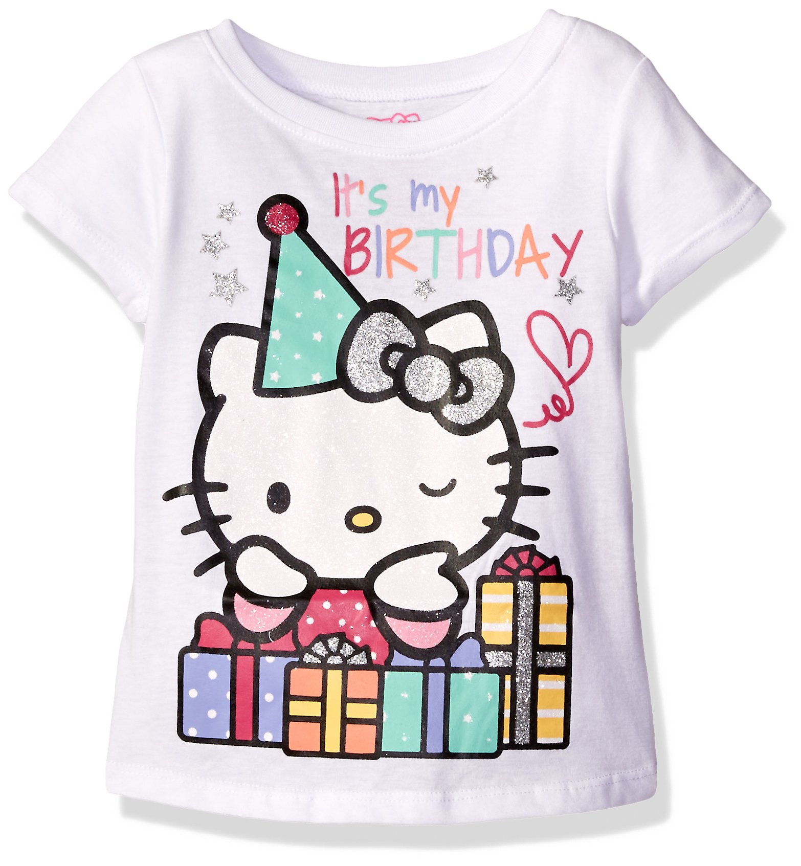 Hello Kitty Girls' Happy Birthday T-Shirt - Cute Kawaii Graphic Tee for Kids Birthday Party & Casual Wear