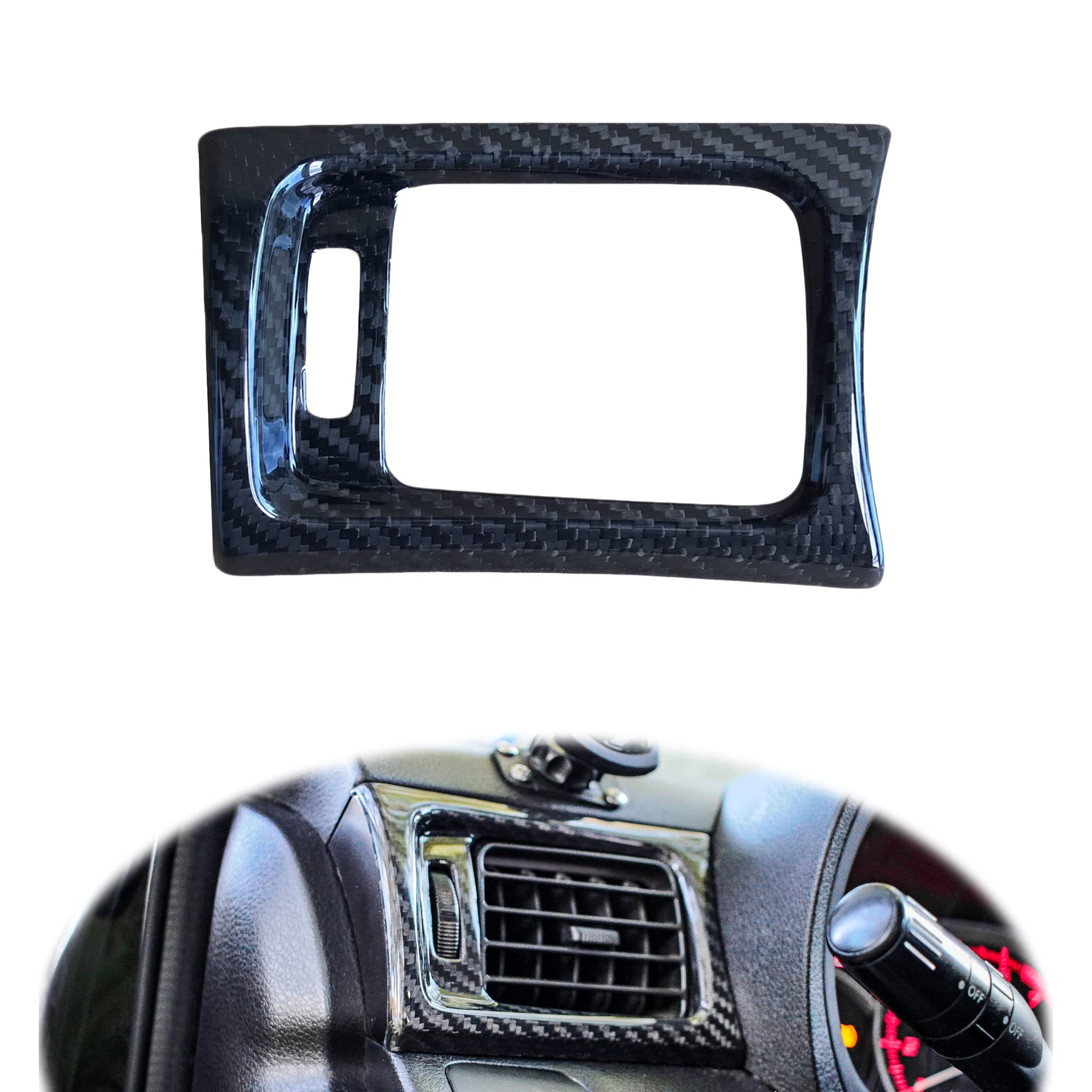 Premium Dry Carbon Fiber Air Conditioner Vent Cover for Subaru WRX/Impreza/STI 2008-2014 Sedan & Hatchback - Lightweight & Durable with UV-Resistant Clear Coat (1PC) - Perfect for Car Interior Upgrades & Customization