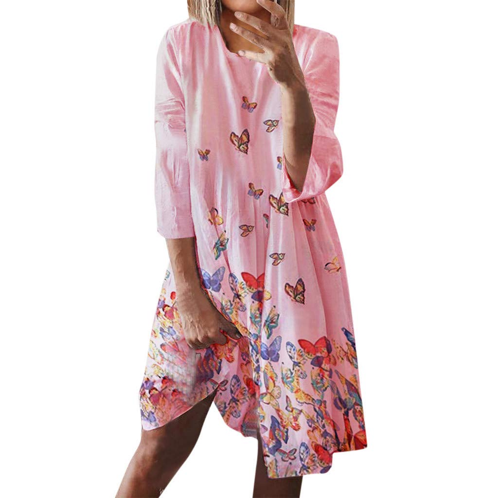 Women's Floral Print Spring Dress - Casual Plus Size Holiday Style Dress for Women | Perfect for Beach Vacations, Brunch Dates & Summer Outings