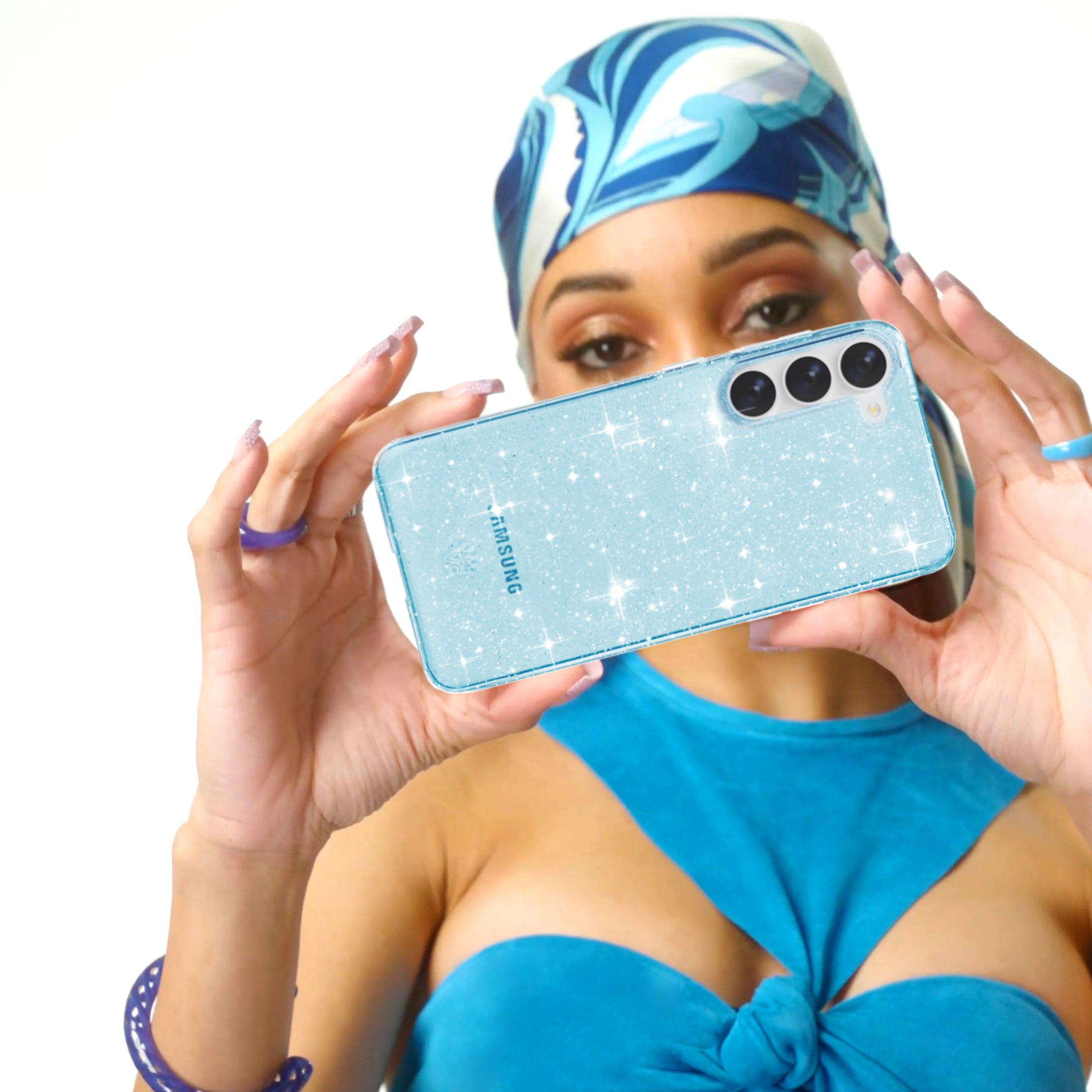 Samsung Galaxy Phone Case with Blue Stardust Design - Durable Protective Cover for Everyday Use, Travel & Outdoor Activities