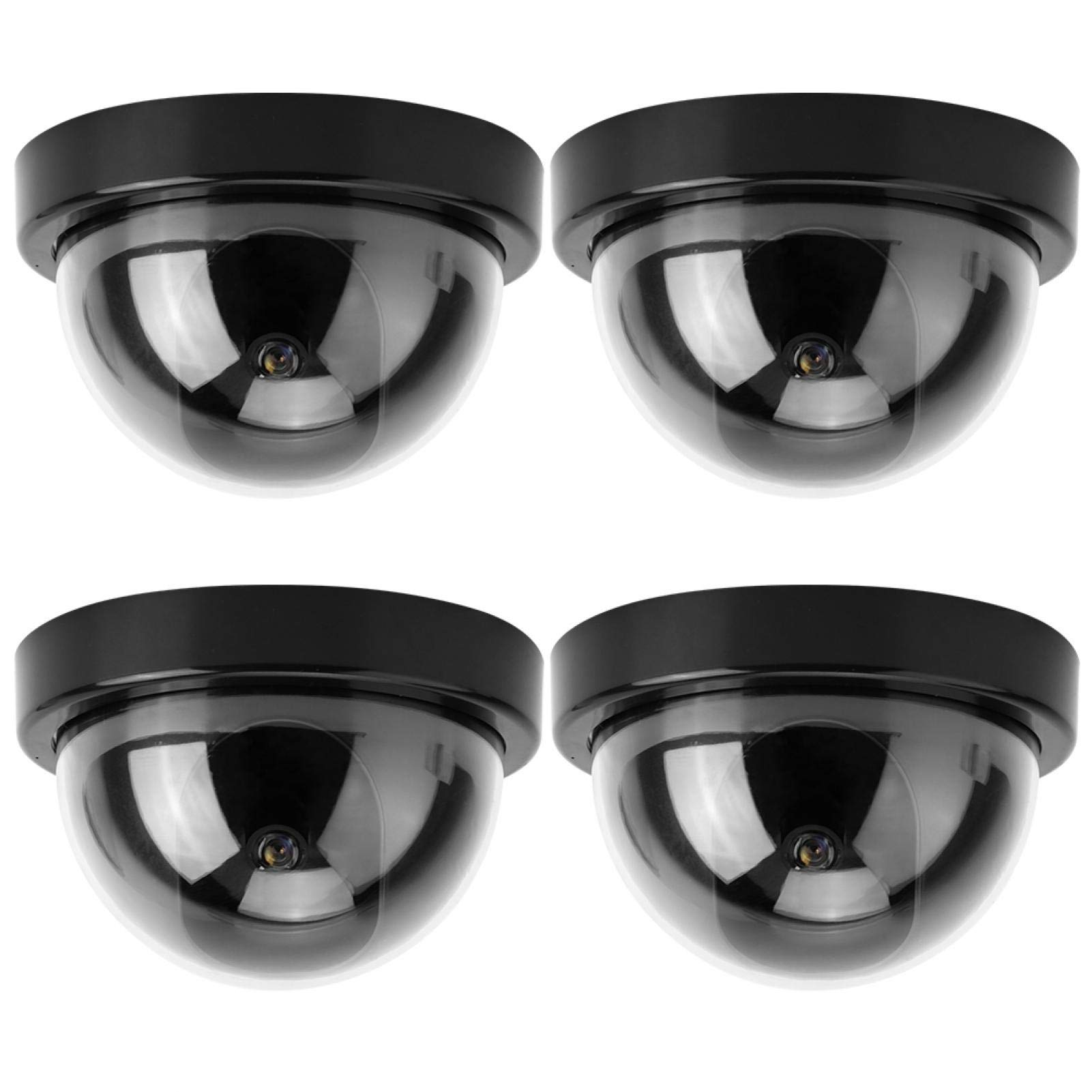 4-Pack Black ABS Dummy Dome Security Cameras - Fake Surveillance Camera for Supermarkets, Hotels & Home Security | Deter Crime & Enhance Safety