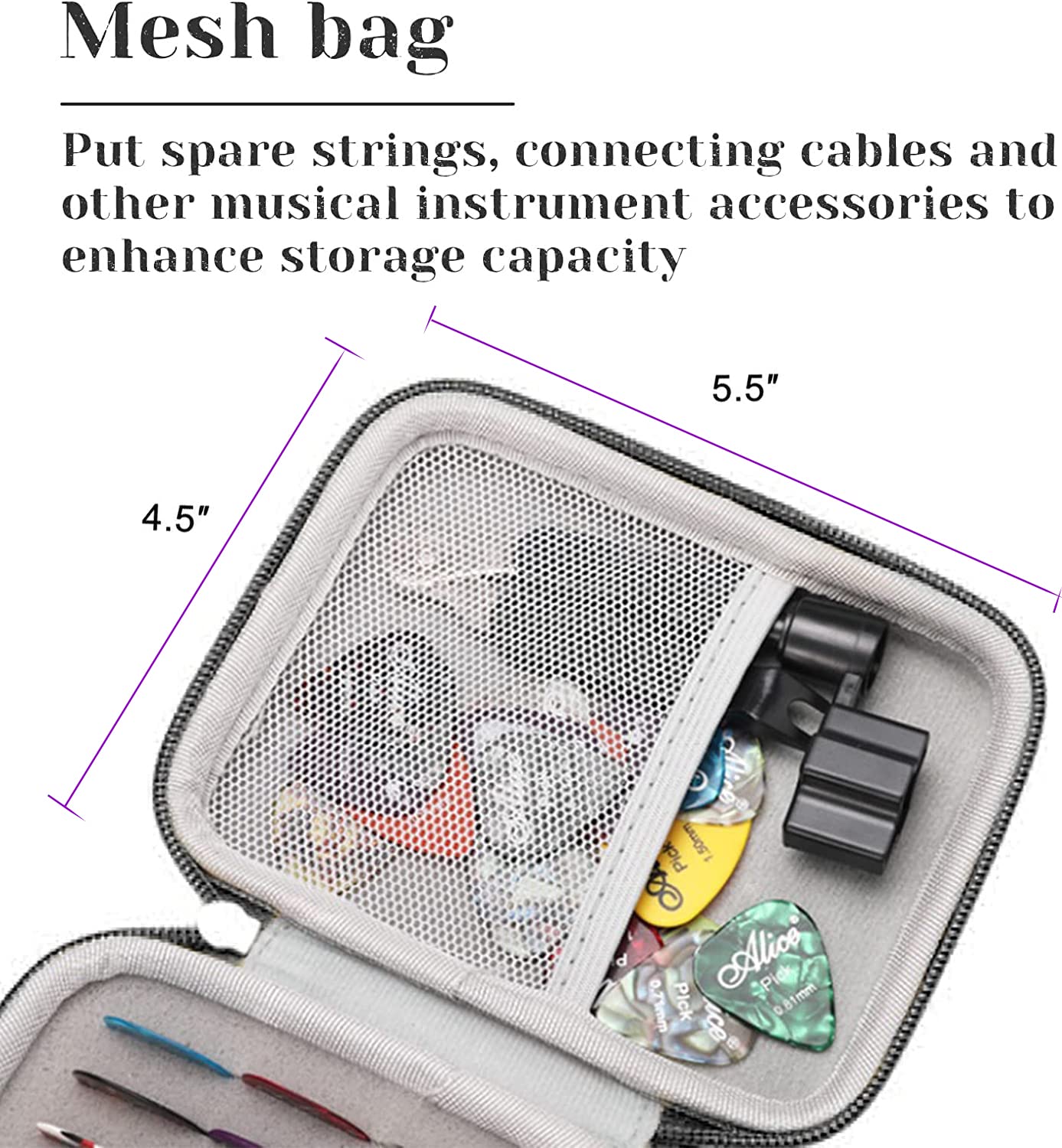 Premium Guitar Pick Holder Case - Compatible with Fender, ChromaCast, D'Addario, Jim Dunlop & Bolopick - Durable Storage Pouch with 2 Stick-on Pick Holders - Aqua Blue - Perfect for Guitarists & Musicians On-The-Go