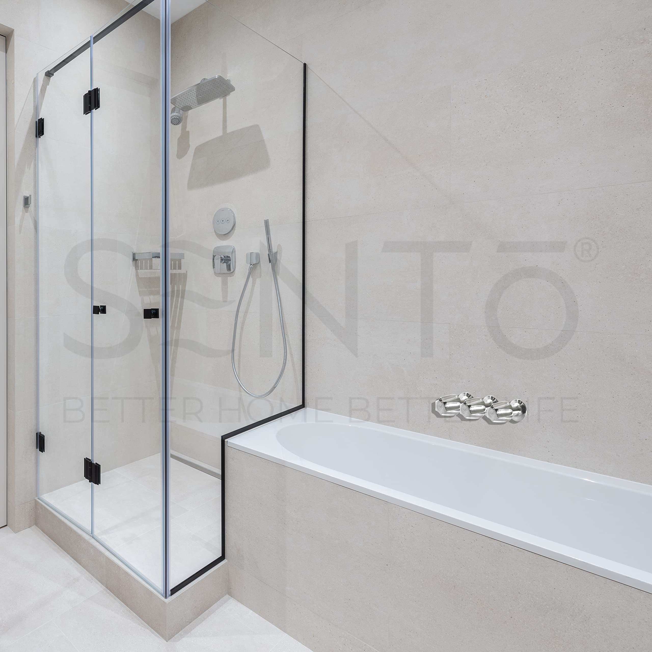 SENTO 3 Handle Bathtub and Shower Trim Set - Compatible with Price Pfister Faucets | Heavy Duty Metal Construction | Polished Chrome Finish | Easy DIY Installation | Perfect for Bathroom Renovation and Upgrade