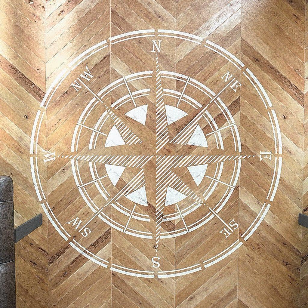 Wind Rose Compass Circular Wall & Floor Stencil - Perfect for DIY Home Decor, Nautical Themed Rooms, and Creative Painting Projects