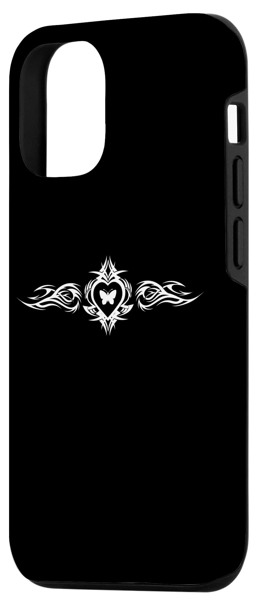 iPhone 12/12 Pro Case - Butterfly Heart Tattoo Design | Fairycore Y2K Aesthetic | Trendy Grunge Egirl Style | Protective Phone Cover for Daily Use, School & Travel