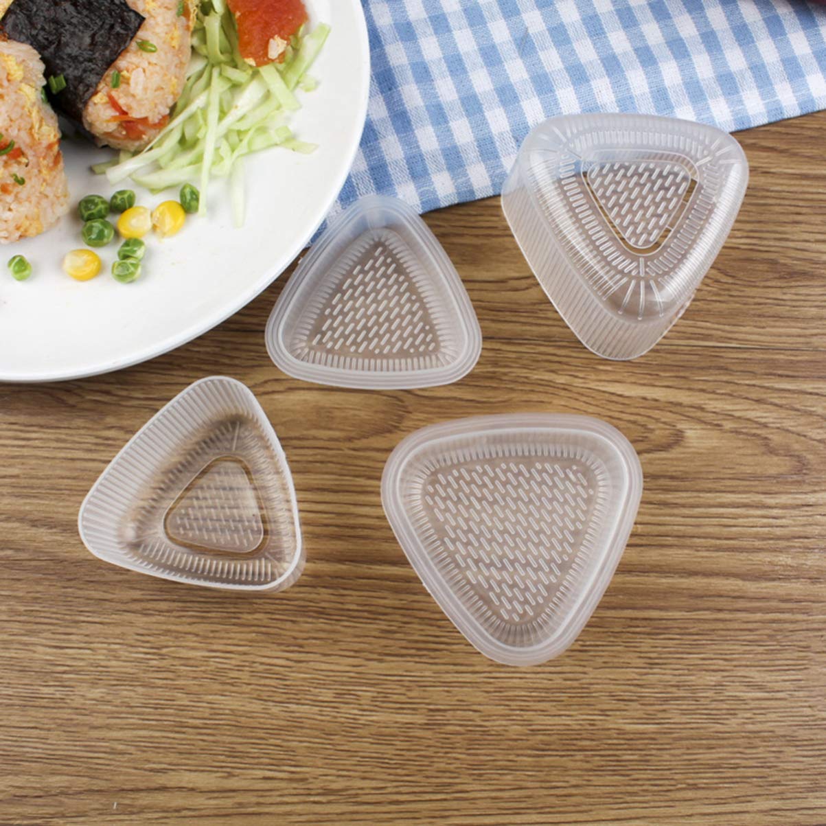 Hemoton 6-Piece Sushi Mold Set - DIY Rice Ball Shaper, Onigiri Maker, Triangle Sushi Press for Kids - Perfect for Bento Boxes, School Lunches & Home Cooking