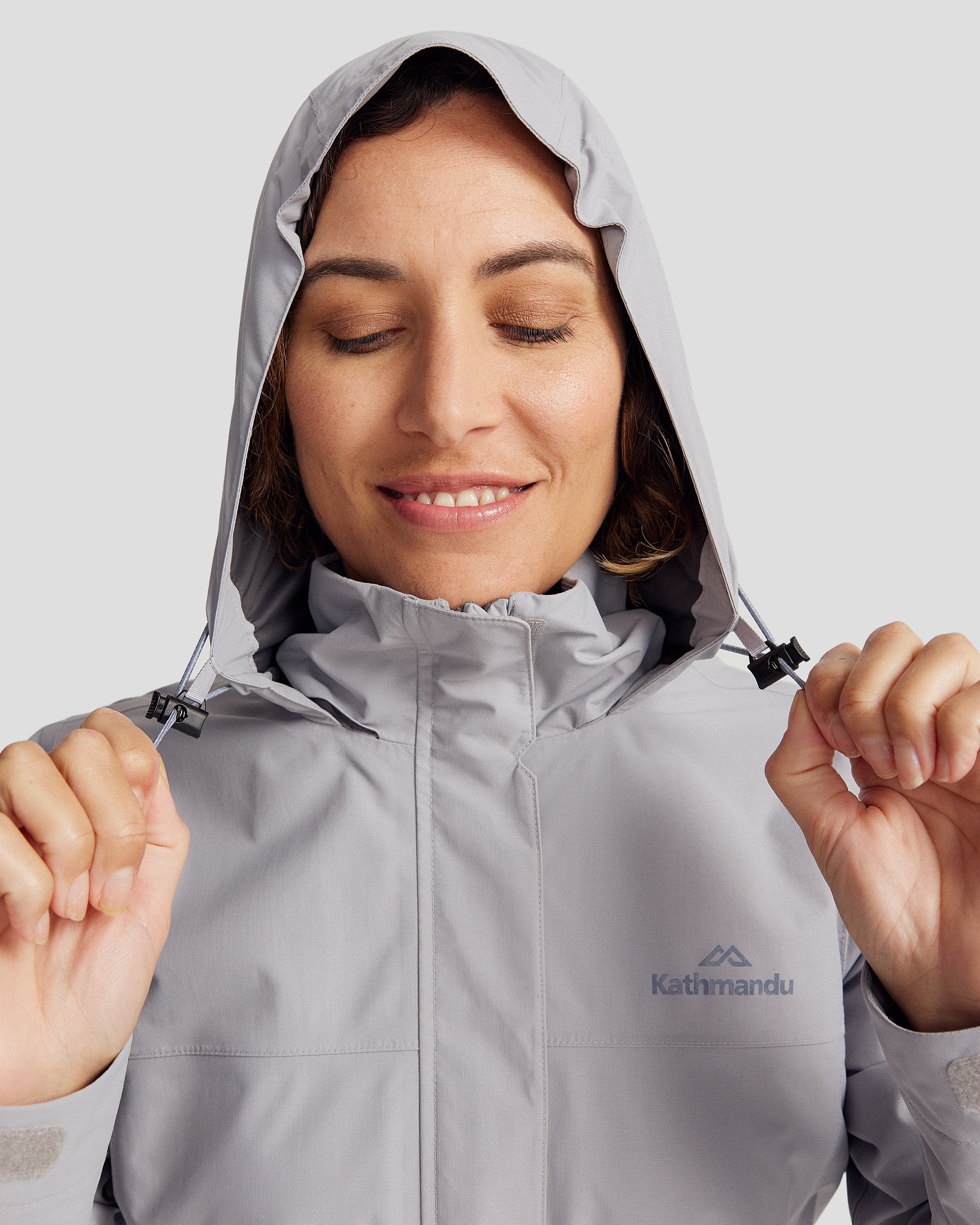 Andulo Women's Waterproof Rain Jacket v3 - Lightweight Windbreaker with Hood for Outdoor Hiking, Travel & Commuting - Light Haze
