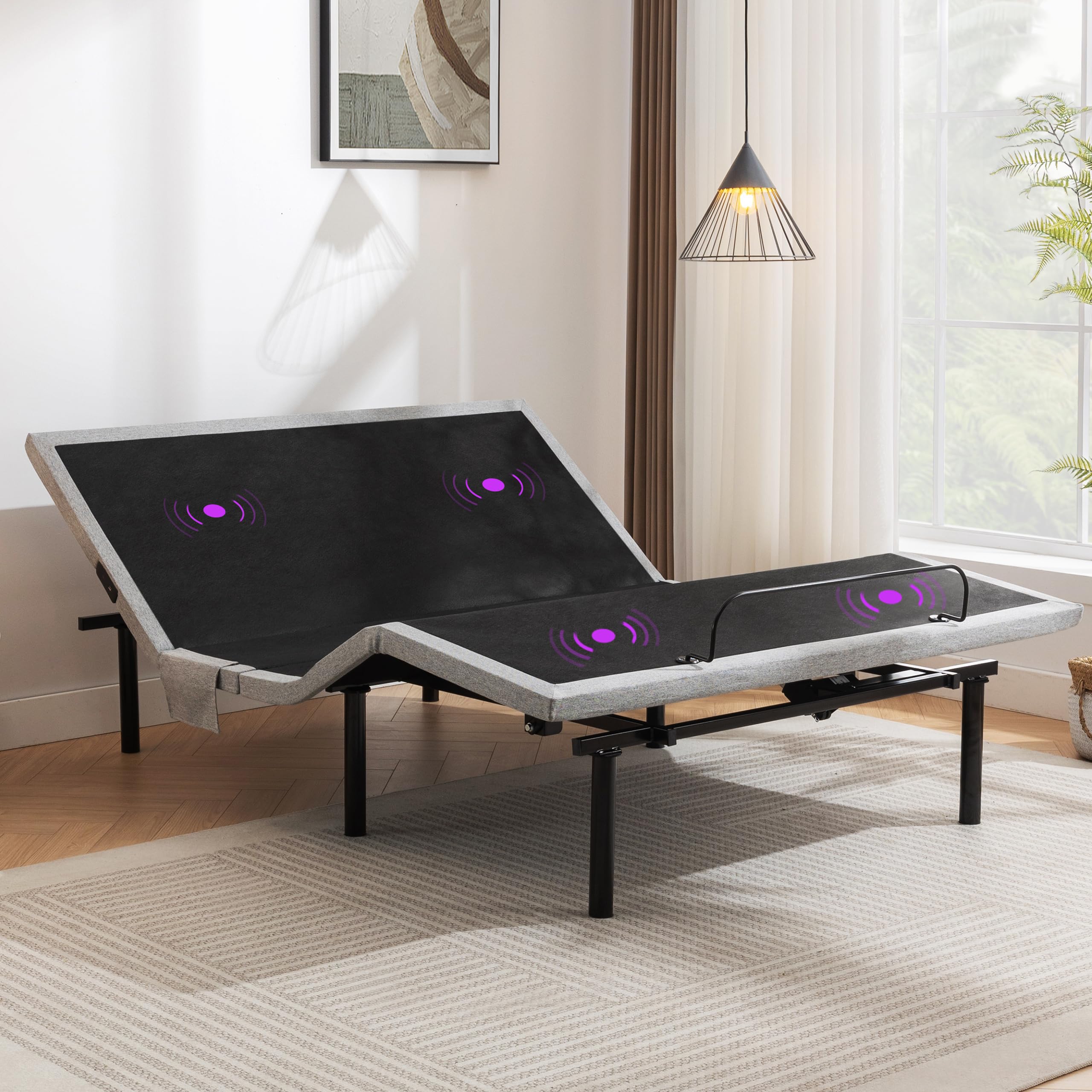 Adjustable Bed Frame Queen Size - Electric Adjustable Base with Massage & Zero Gravity Function | Wireless Remote Control, Head/Foot Incline, Dual USB Charging Ports & Underbed LED Lighting | Easy Assembly for Home, Bedroom & Guest Room Comfort