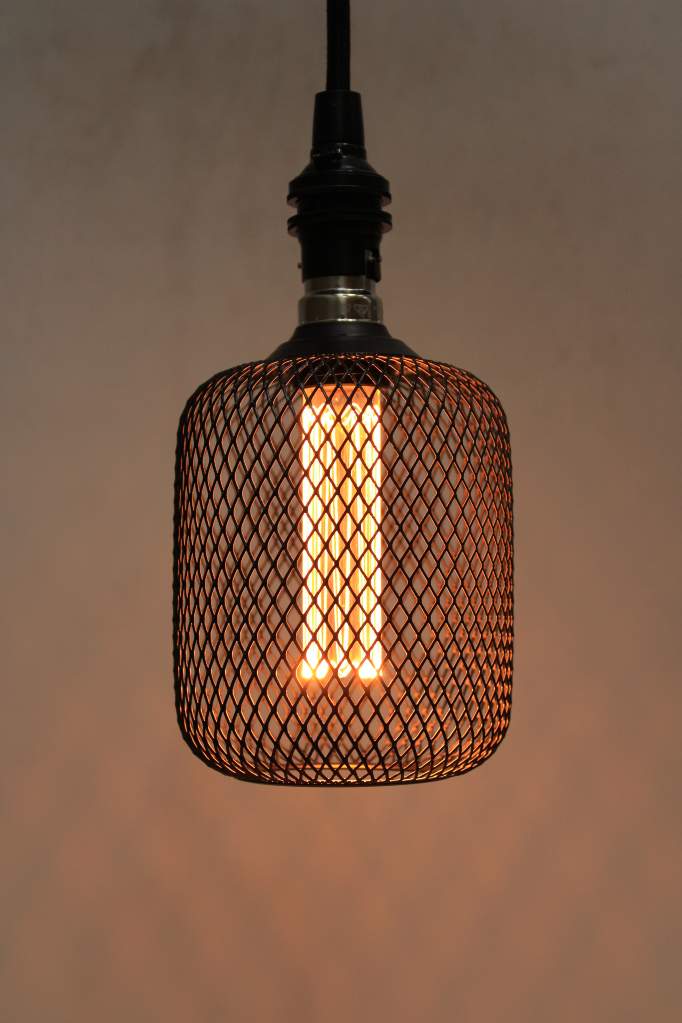 4W E27 LED Bulb - Laser Cut Filament, G125 Black Mesh Cylinder Shape, Warm White 1800K - Perfect for Vintage, Industrial & Edison Style Lighting in Homes, Restaurants & Cafes