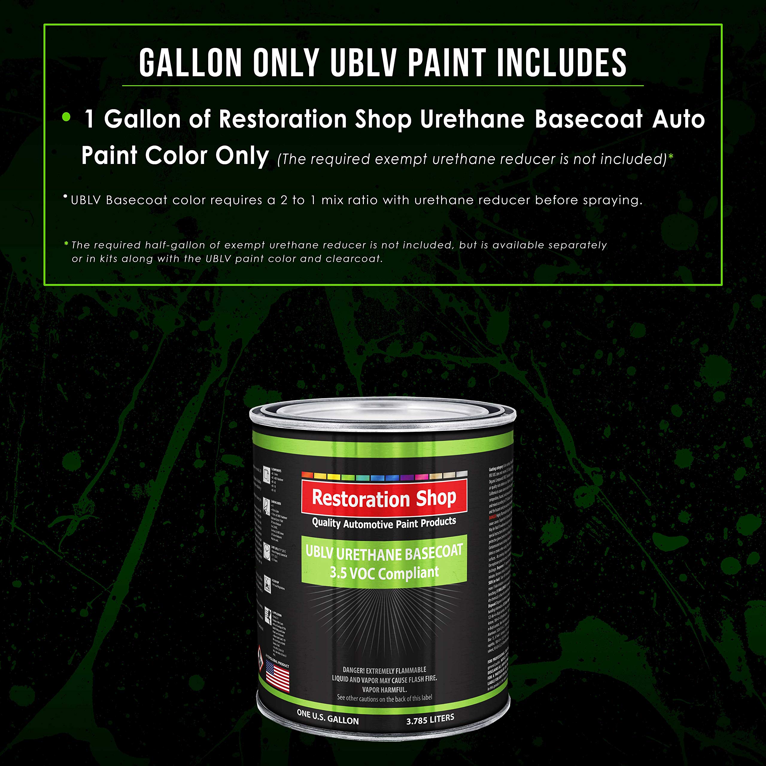 Restoration Shop Oxford White Low VOC Urethane Basecoat Auto Paint - 1 Gallon High Gloss Professional Automotive Refinish Coating for Cars & Trucks | Perfect for DIY Car Restoration, Touch-Ups & Professional Auto Body Shop Use