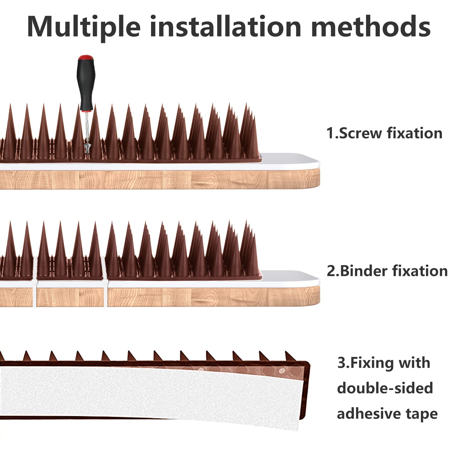 20 Pack Bird Spikes - Heavy Duty Bird Deterrent Spikes for Pigeons, Squirrels, Raccoons & Cats | Outdoor Pest Control for Roofs, Fences, Balconies & Ledges | Keep Birds Away from Your Property Safely & Humanely