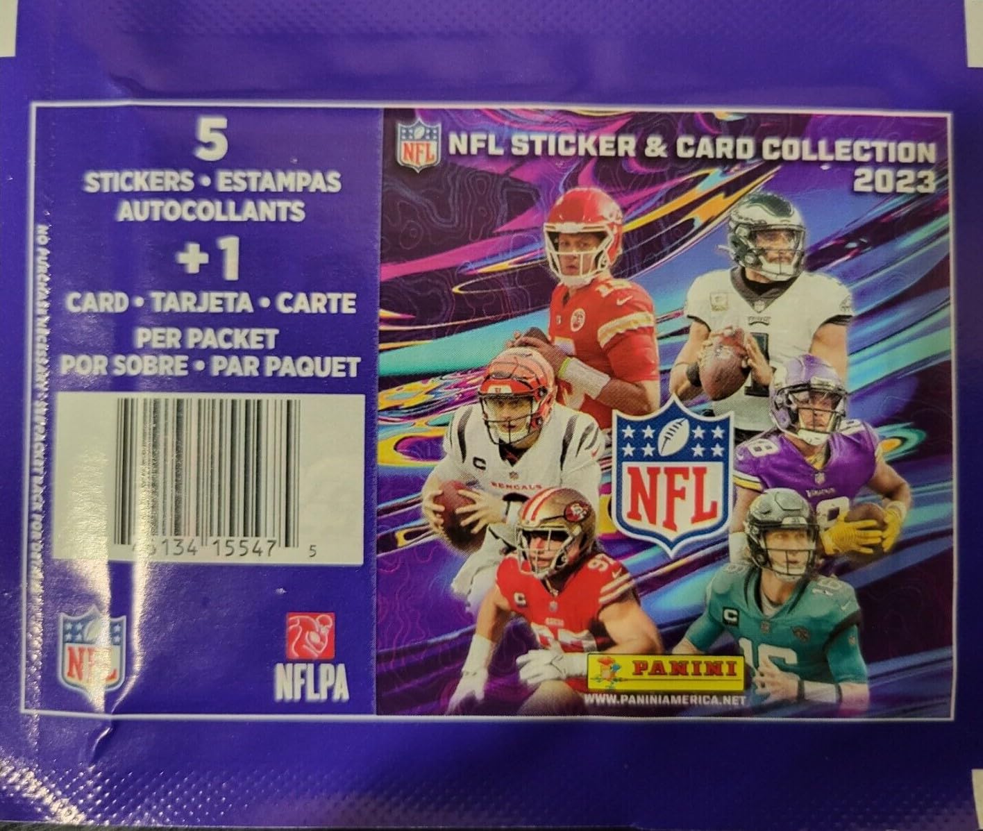 2023 Panini Football Sticker Collection Unopened Box - 50 Packs, 250 Stickers & 50 Cards Including Rookies & Stars - Perfect for Collectors, Trading & Fantasy Football Fans
