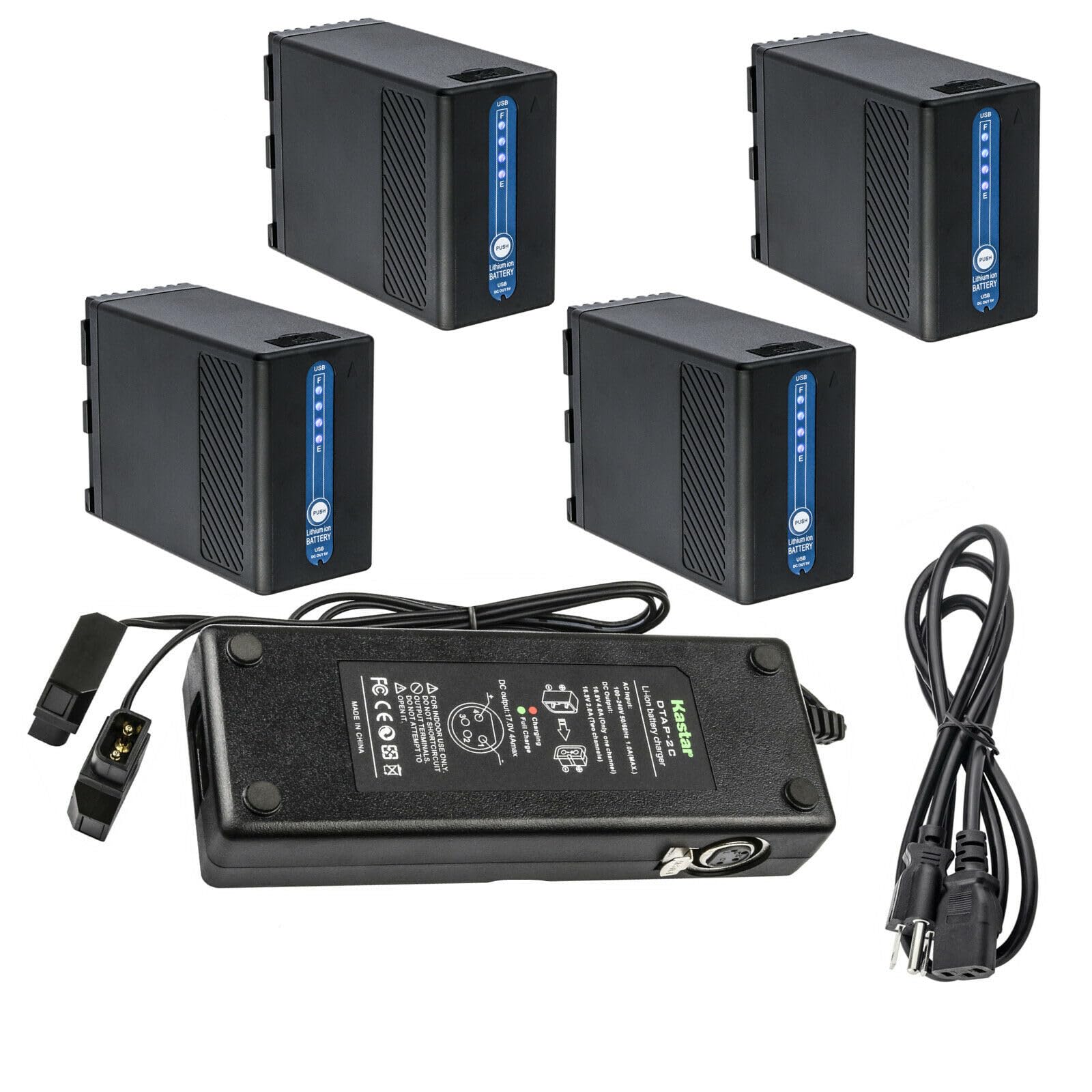 Kastar 4-Pack BP-A68 Replacement Battery & Dual D-Tap Fast Charger for Canon BP-A30/60/65/68/90 US0870C002 - Compatible with CG-A10/A20 Charger & EOS C300 Mark III Cinema Camera - Perfect for Professional Filmmaking & On-Location Shooting