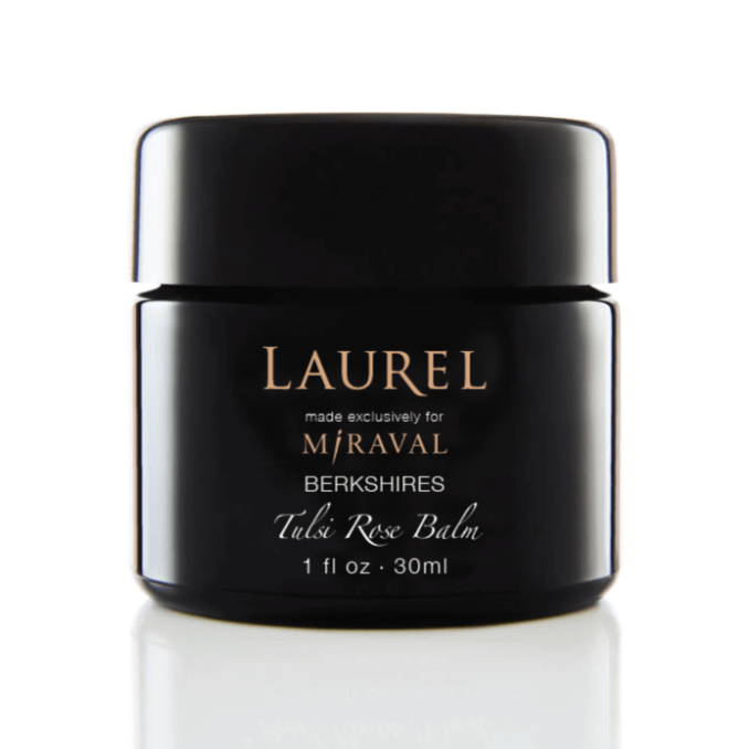 Laurel Tulsi Rose Balm - Organic Herbal Skin Care Moisturizer for Dry Hands & Lips | Perfect for Travel, Yoga, and Daily Hydration