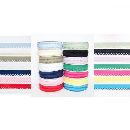 Minerva Crafts Crochet Edge Bias Binding Tape - 2 Meters for Sewing, Quilting & DIY Craft Projects - Perfect for Garment Trims, Home Decor & Scrapbooking