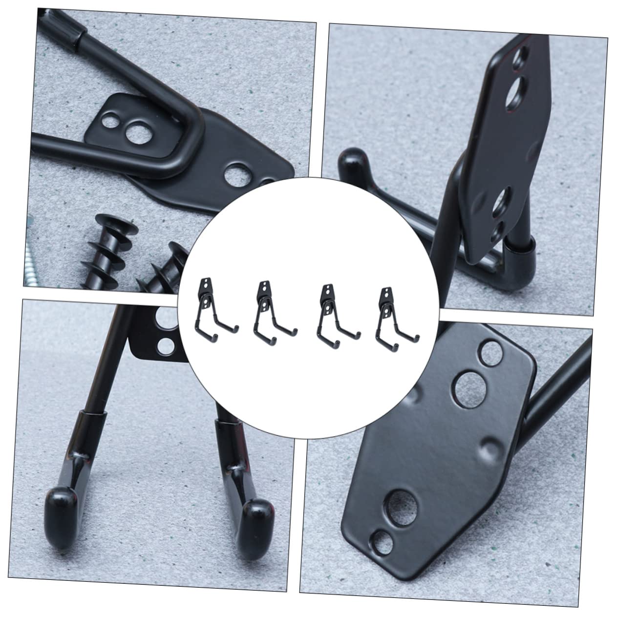 Heavy Duty Black Metal Wall Hooks - 10 Pack Anti-Slip Garage Hangers for Warehouse, Garden Tools, Bikes & Sports Equipment - Durable Storage Solution for Home, Office, Balcony Organization
