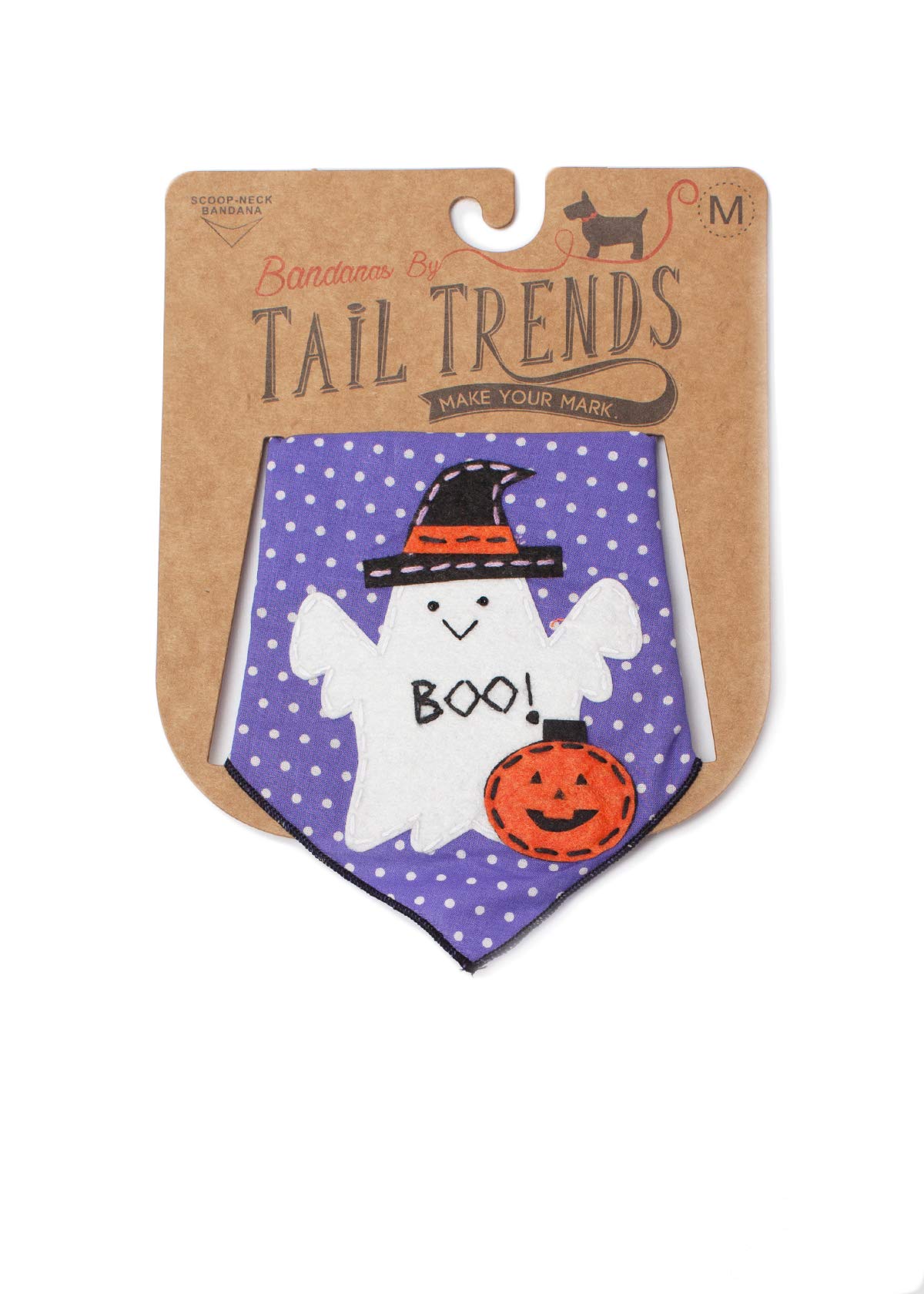 Halloween Dog Bandanas for Medium to Large Dogs - Boo & Friends Design - 100% Cotton Pet Bandana for Costume Parties, Trick or Treating & Photo Shoots