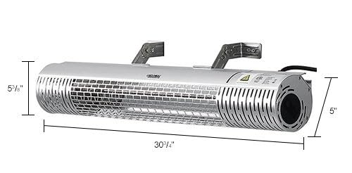 1500W Infrared Patio Heater with Remote Control - Wall/Ceiling Mounted Outdoor Heater for Patio, Deck & Garden - 120V Commercial Grade Weatherproof Heating Solution