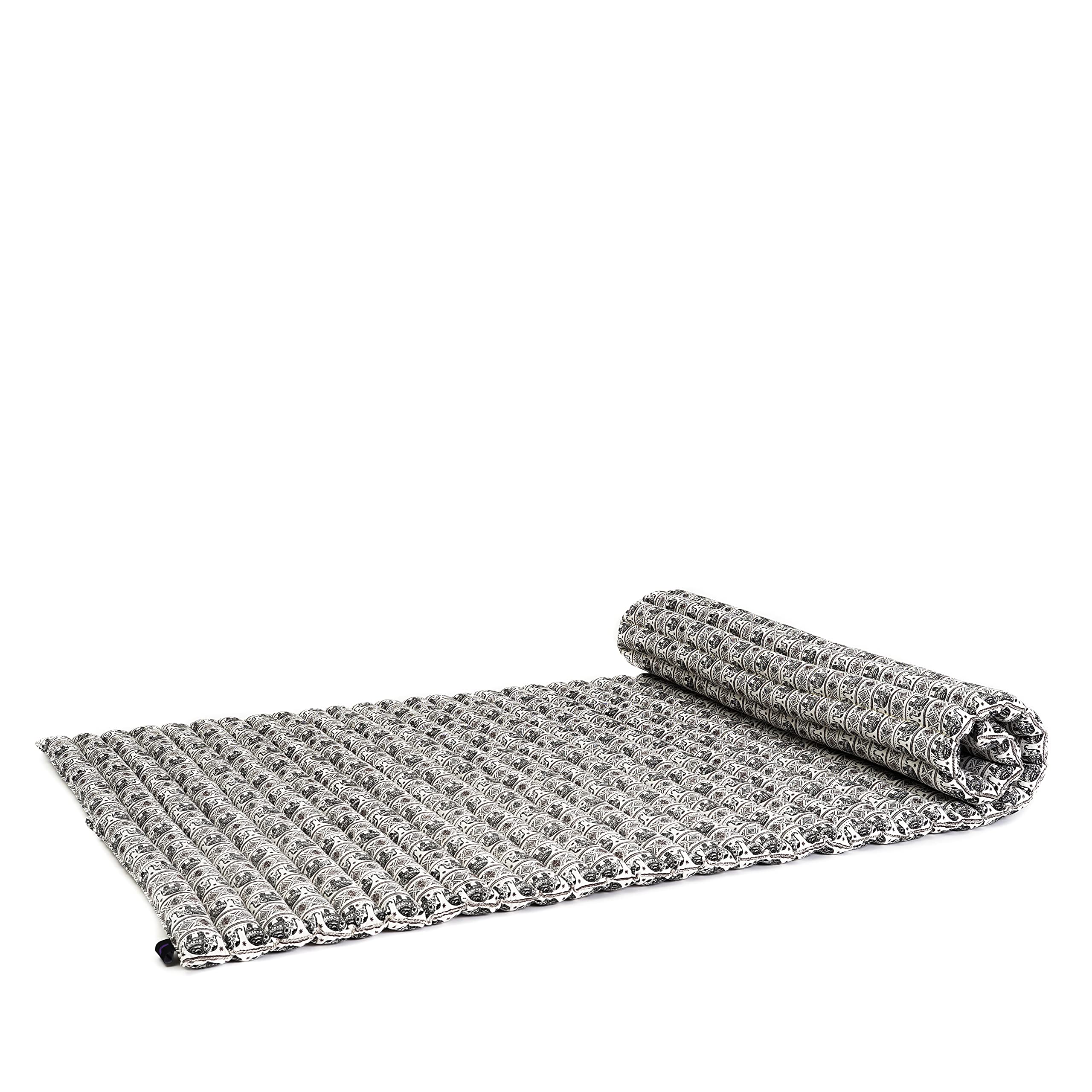 Leewadee Foldable Floor Mattress - Japanese Roll Up Futon, Trifold Tatami Mat, Guest Floor Bed & Camping Mattress - Kapok Filled 75