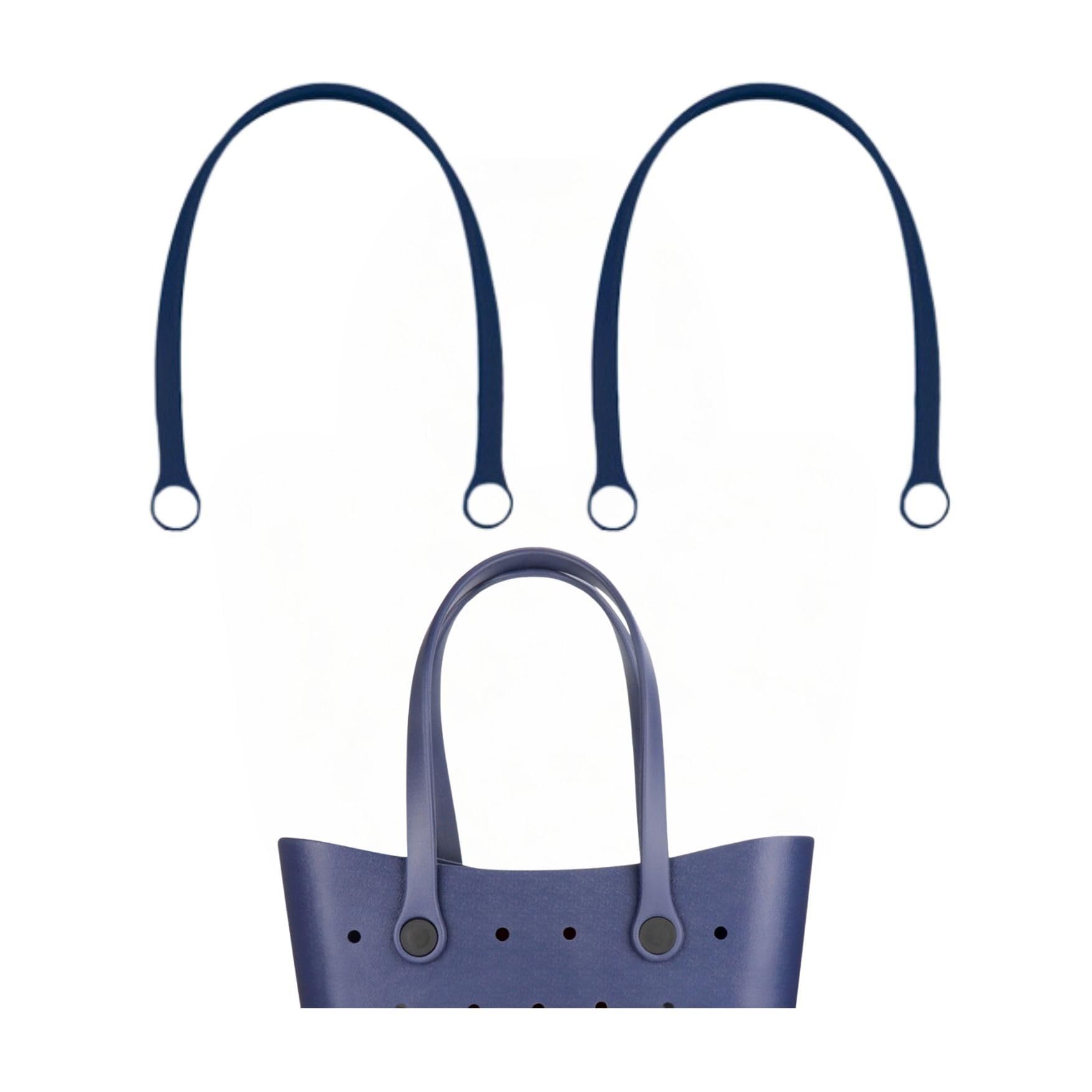 Replacement Straps for Rubber Beach Bag - Heavy Duty Replacement Handles with 4 Snaps for EVA Bags (Navy Blue, Large/XL Size) - Perfect for Beach Totes, Pool Bags & Waterproof Carryalls
