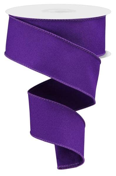 Premium 1.5 Inch Purple Solid Diagonal Weave Wired Edge Ribbon - 10 Yards Bulk Spool for Gift Wrapping, Floral Arrangements, Wedding Decor & DIY Crafts