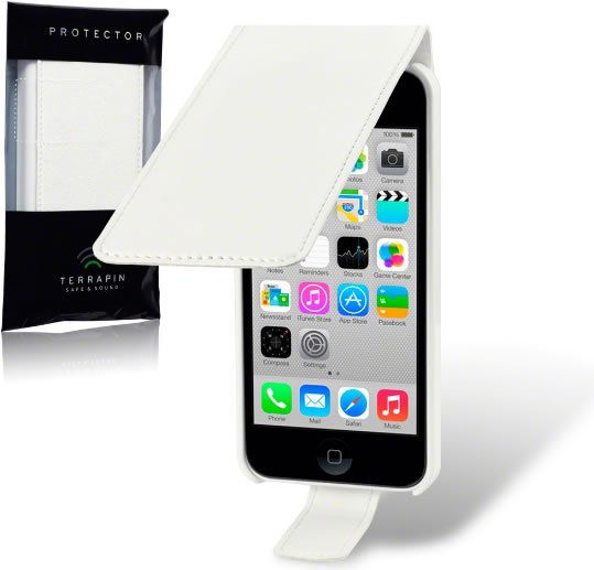 Apple iPhone 5C Flip Cover Case - Premium White Protective Phone Cover for Everyday Use, Travel & Business
