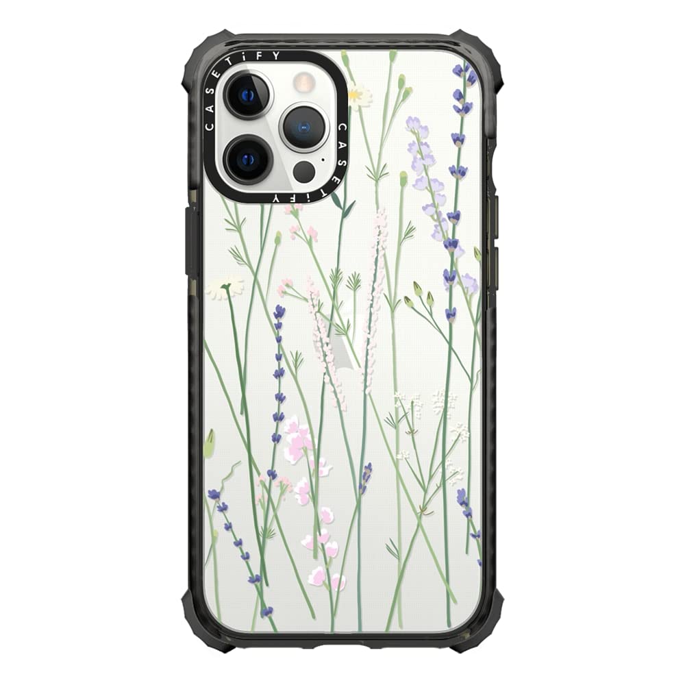 CASETiFY Ultra Impact Case for iPhone 12 Pro Max - Gigi Garden Florals Clear Black - Shockproof Protective Phone Cover with Stylish Floral Design - Perfect for Everyday Use, Travel & Outdoor Activities