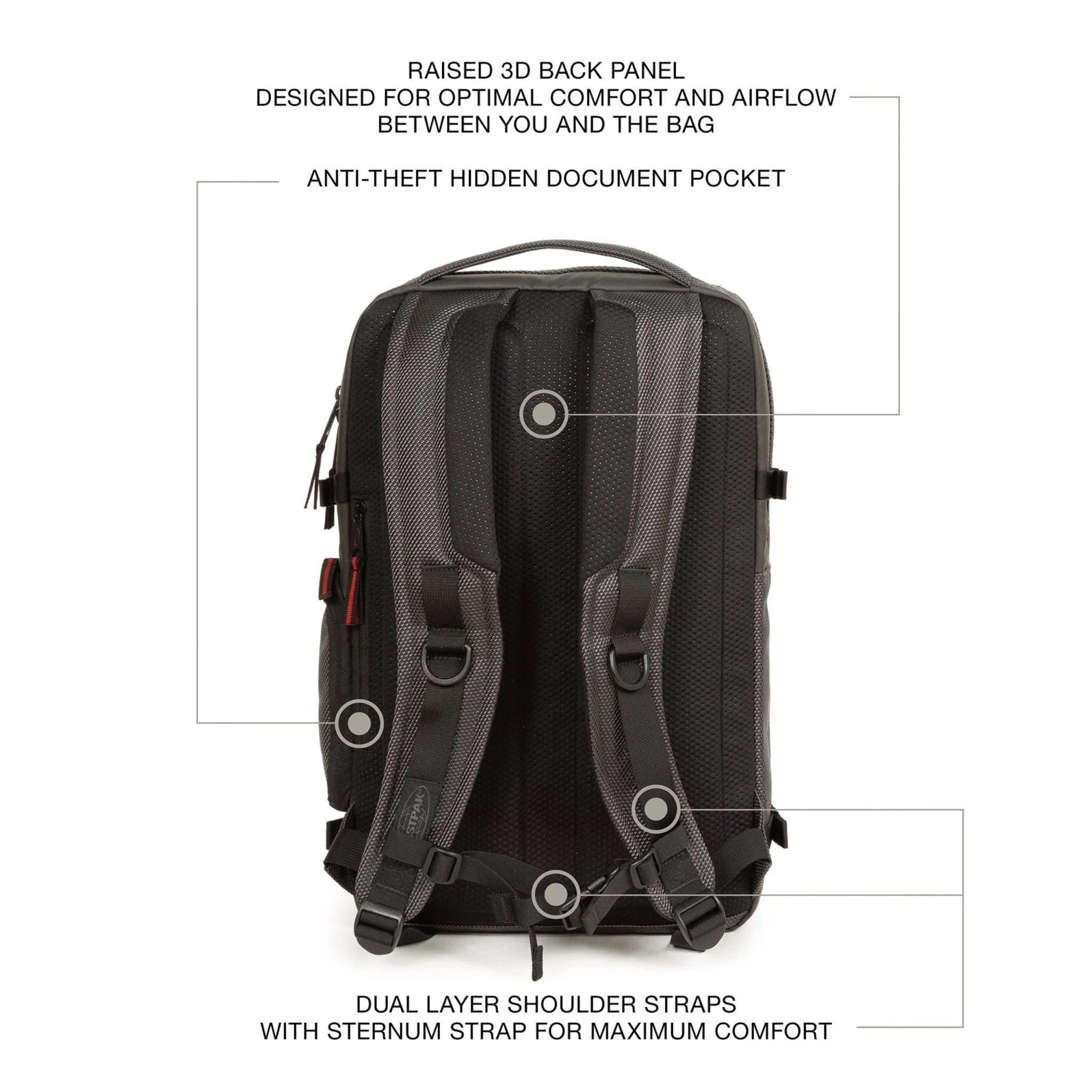 Eastpak Tecum L CNNCT Backpack - Lightweight Durable School & Travel Backpack for Men & Women, Water-Resistant Grey College Backpack - Perfect for Commuting, Work & Outdoor Adventures