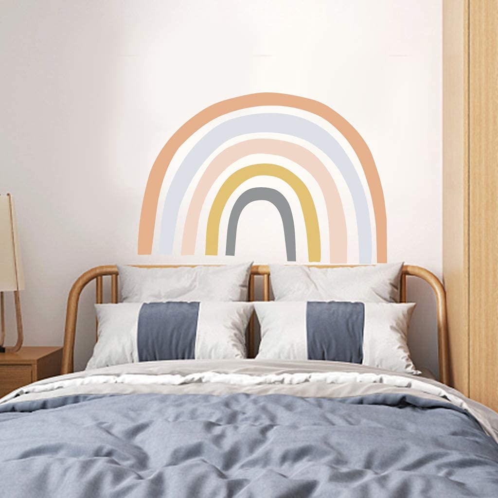 Large Rainbow Wall Decals - Colorful Removable Wall Stickers for Girls Nursery & Kids Bedroom Decor - Multi-Colored Rainbow Art for Children's Room - Perfect for Nursery, Playroom & Birthday Party Decorations