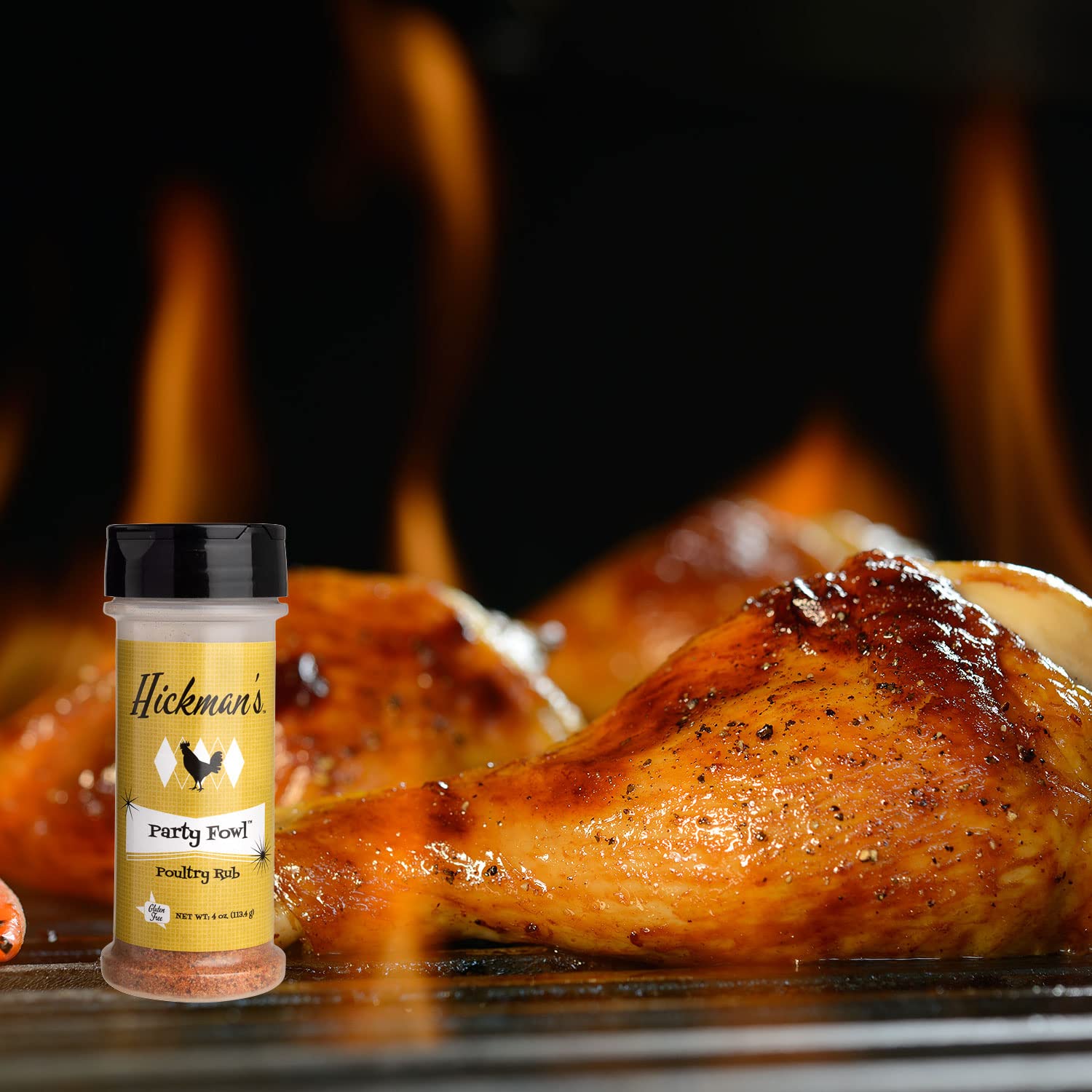 Hickman's BBQ Party Fowl Rub - Gluten Free Seasoning for Chicken, Turkey & Poultry - 4 oz - Perfect for Grilling, Smoking & Outdoor Cooking