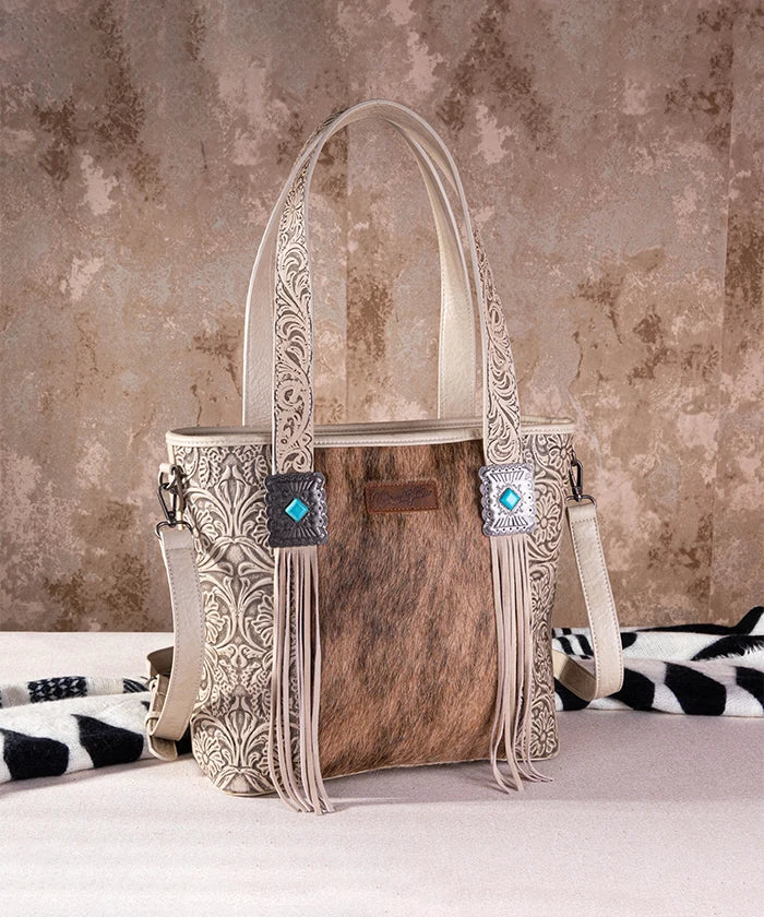 Wrangler Genuine Cowhide Leather Fringe Crossbody Purse for Women - Stylish Concealed Carry Handbag for Everyday Use, Travel & Outdoor Adventures