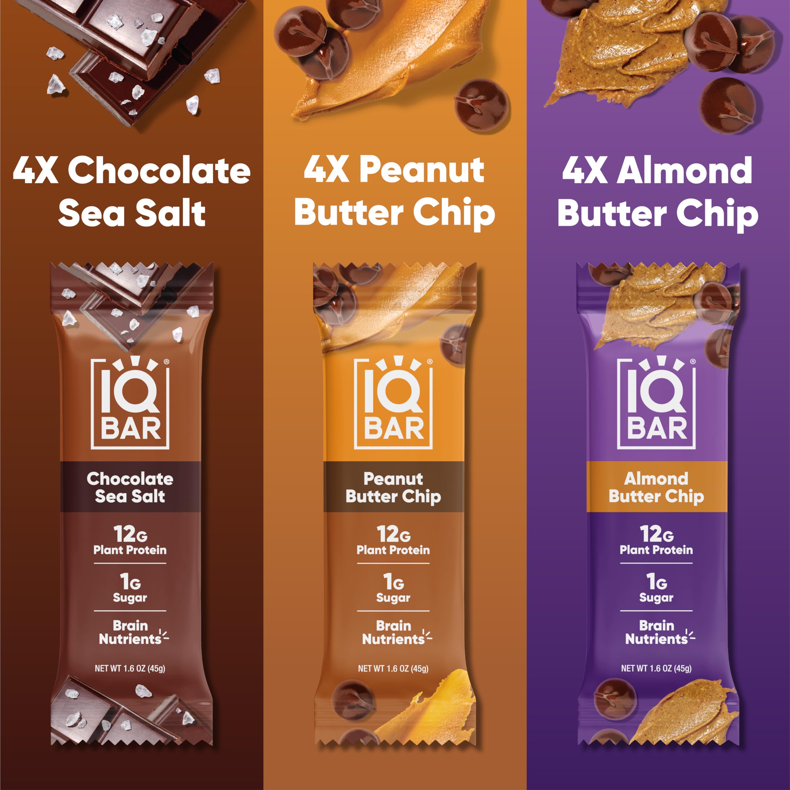 IQBAR Vegan Protein Bars - Chocolate, Low Carb, Gluten Free - for Fitness & Snacking