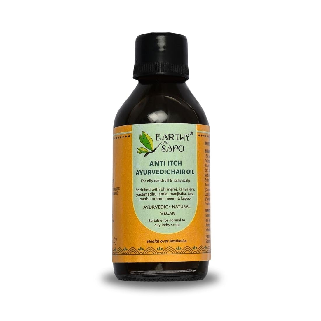 Earthy Sapo Handmade Anti-Itch Ayurvedic Hair Oil with Camphor & Neem - 100ml | Natural Scalp Treatment for Dandruff, Dryness & Hair Growth | Perfect for Daily Hair Care & Relaxing Scalp Massage