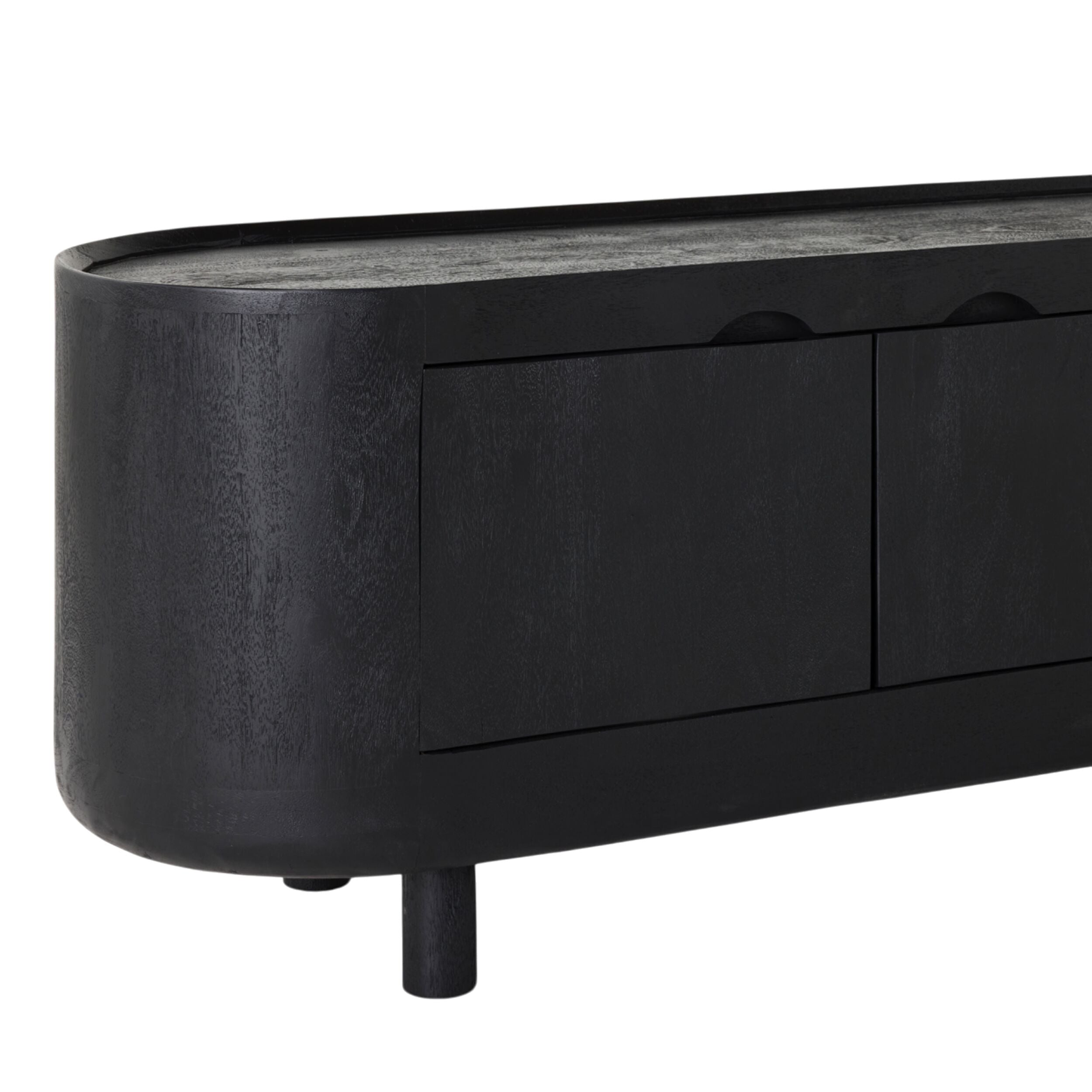 Aurora Black Entertainment Unit - Modern TV Stand with Storage for Living Room, Bedroom & Home Theater