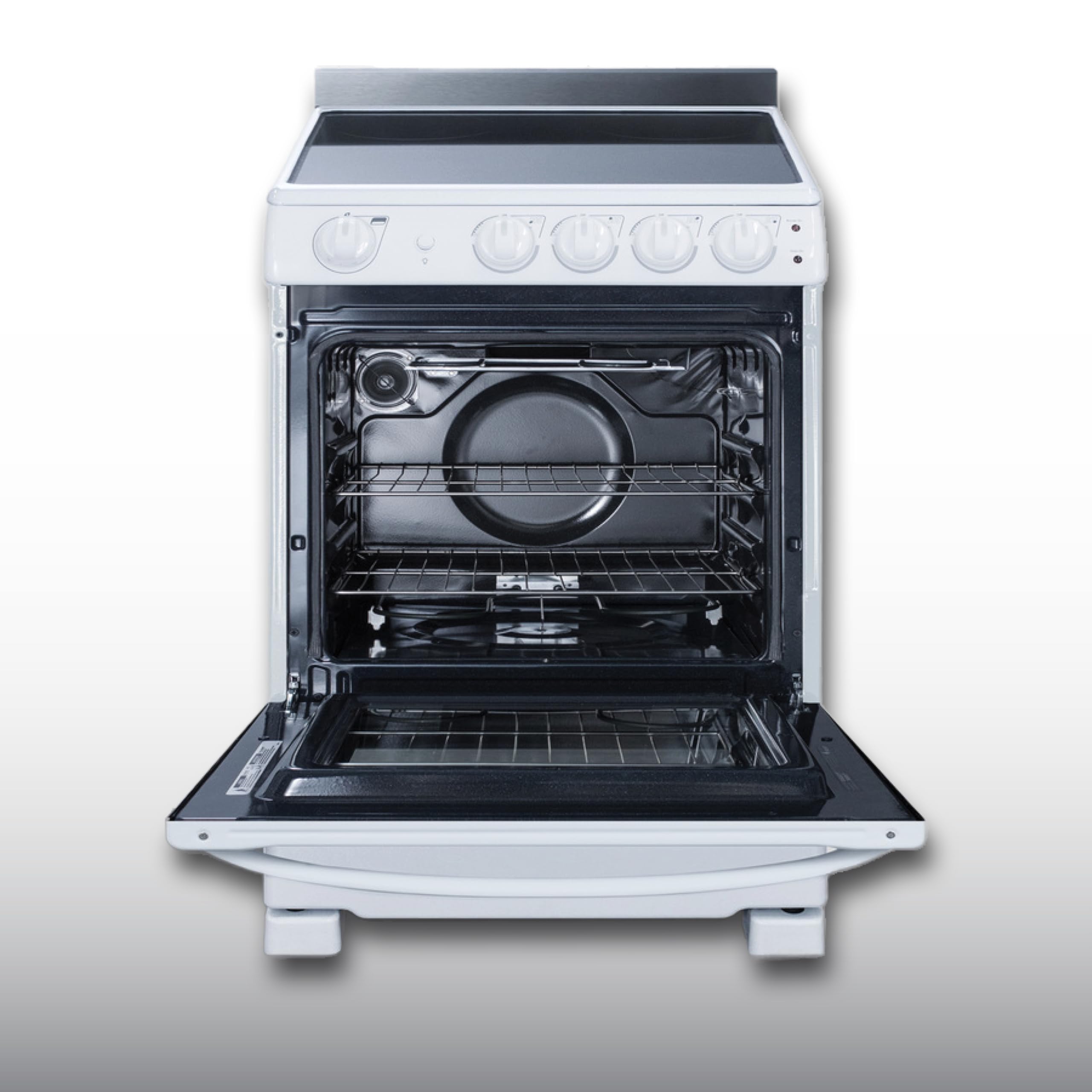 Summit 24” Electric Smooth Top Range with Large 2.9 cu.ft Oven - ADA Compliant White (REX2421WRT) - Perfect for Small Kitchens, Apartments & ADA Accessible Homes